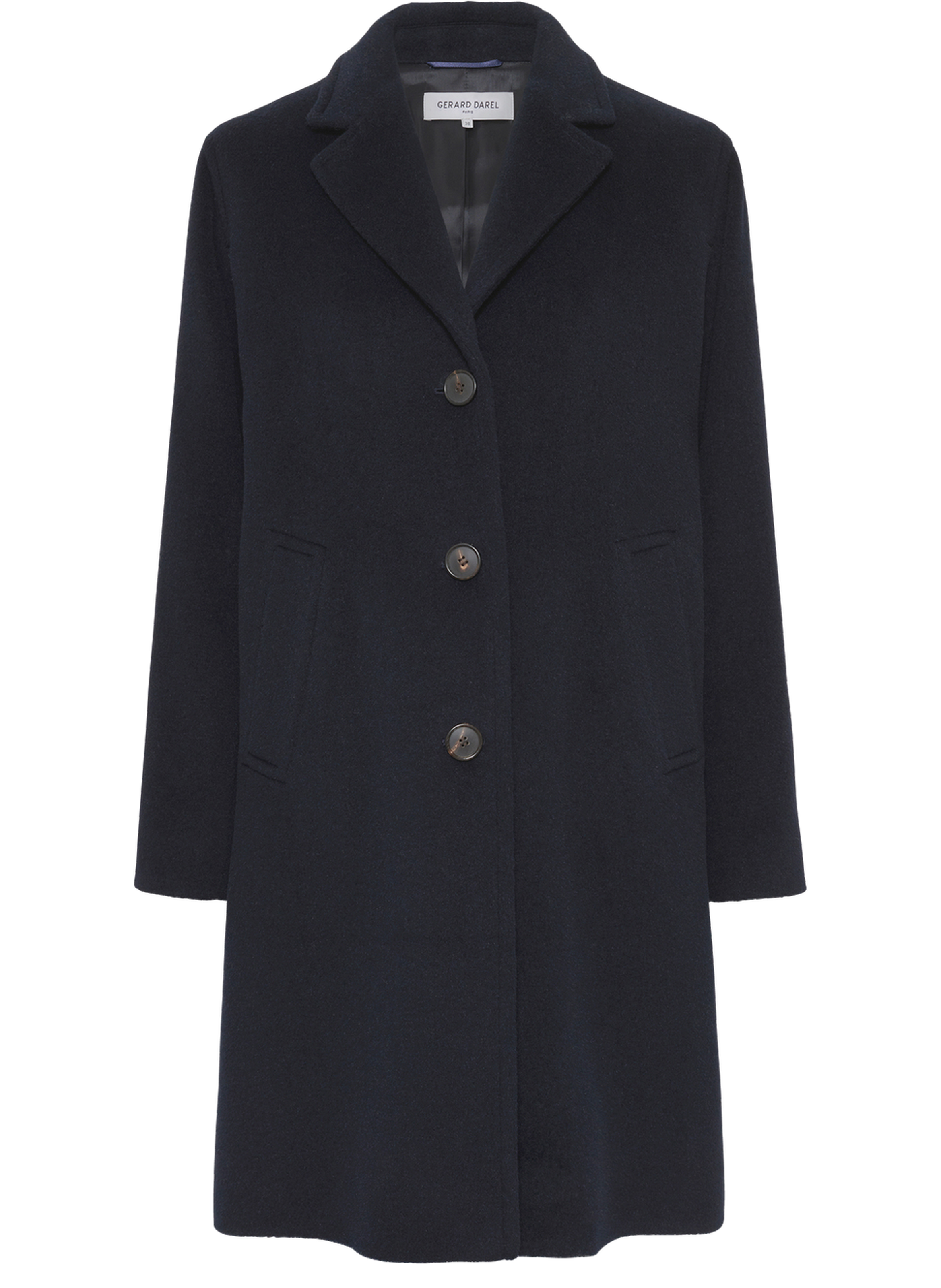 Manteau droit en laine et angora - megane GERARD DAREL Bleu