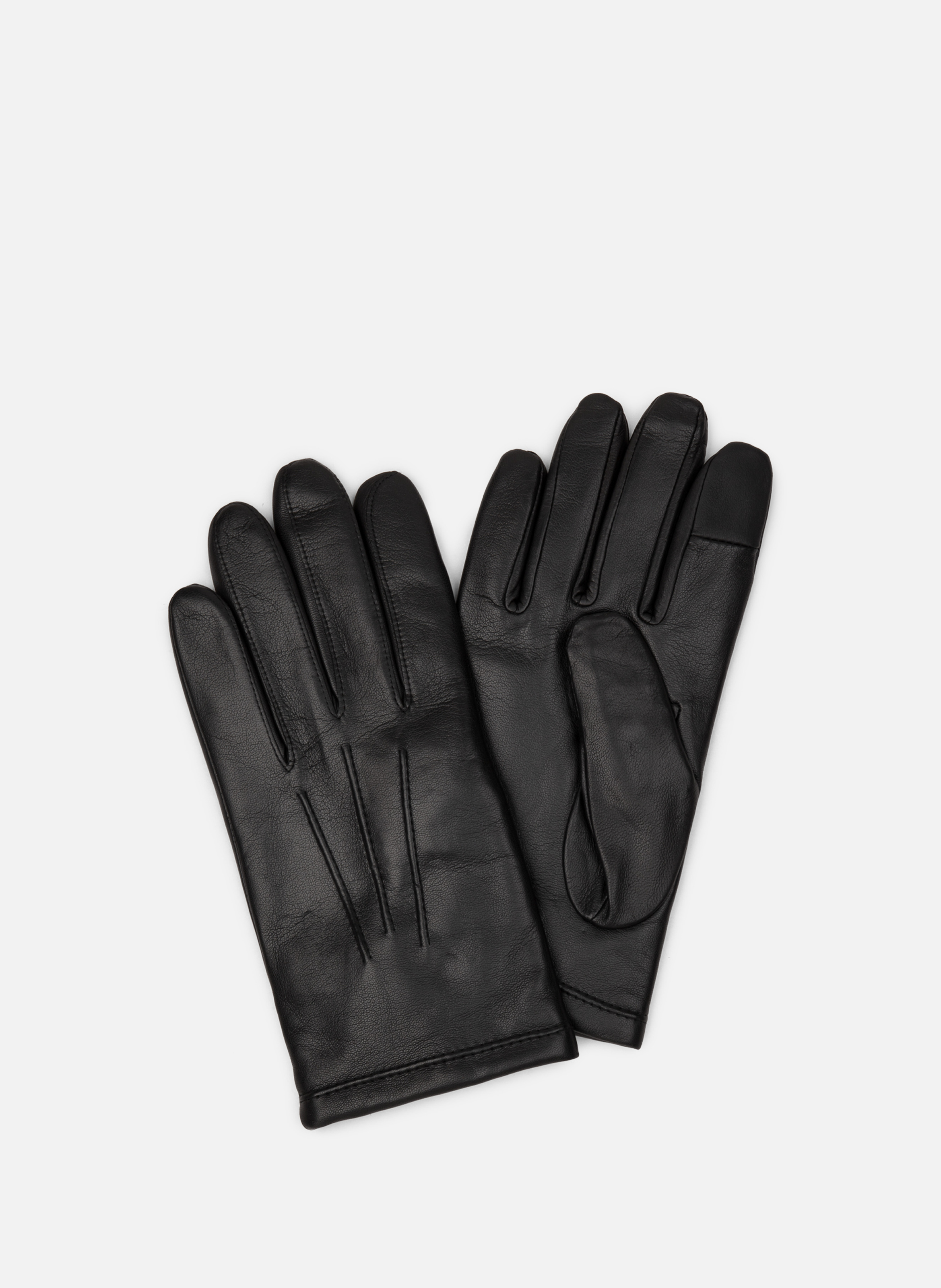 LANCASTER Gants en cuir d'agneau lisse Noir
