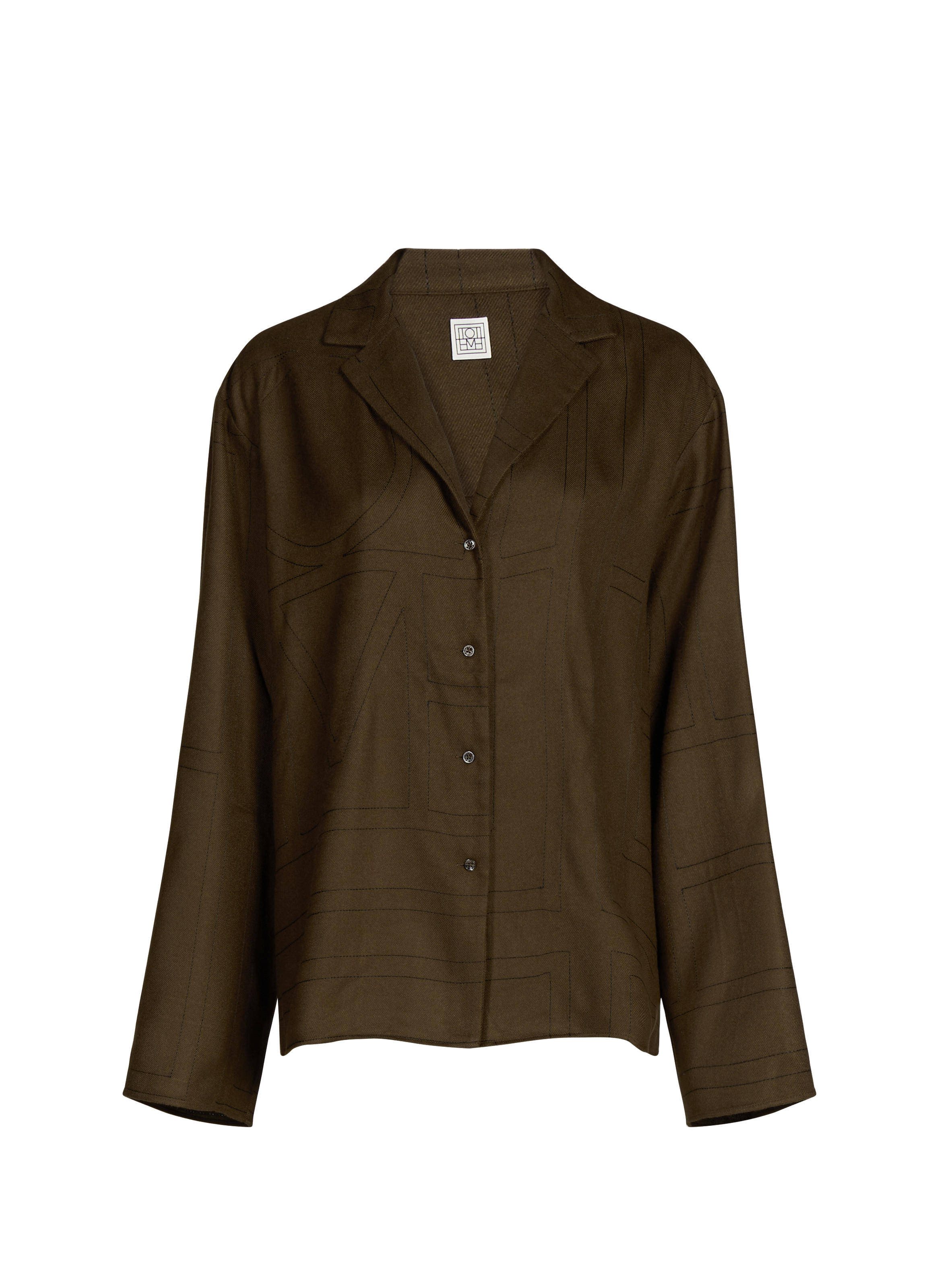 Haut de pyjama boutonné à col tailleur TOTEME Marron