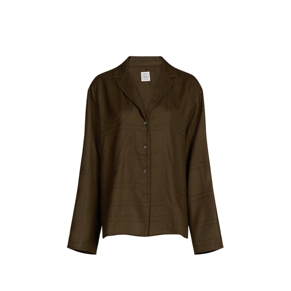 Haut de pyjama boutonné à col tailleur Haut de pyjama boutonné à col tailleur
