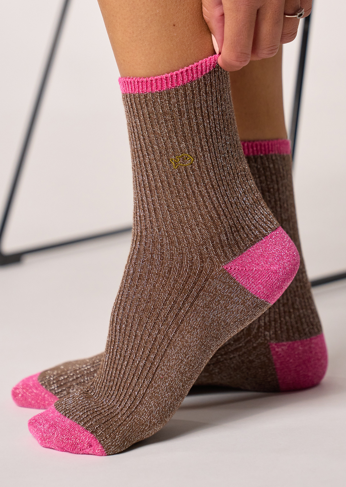 Chaussettes en coton peigné vintage BILLYBELT Marron