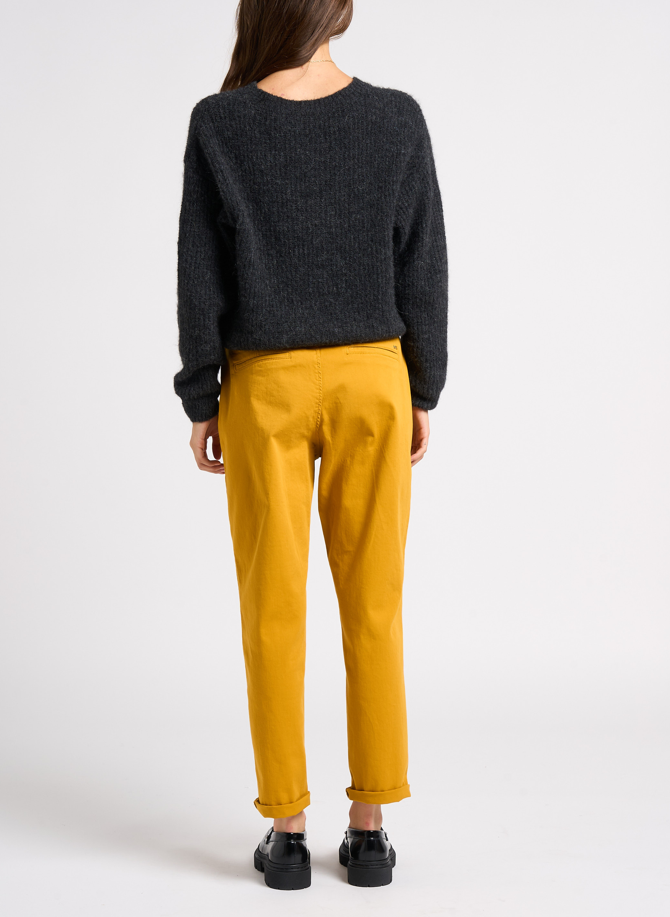 Pull col rond uni east AMERICAN VINTAGE Gris