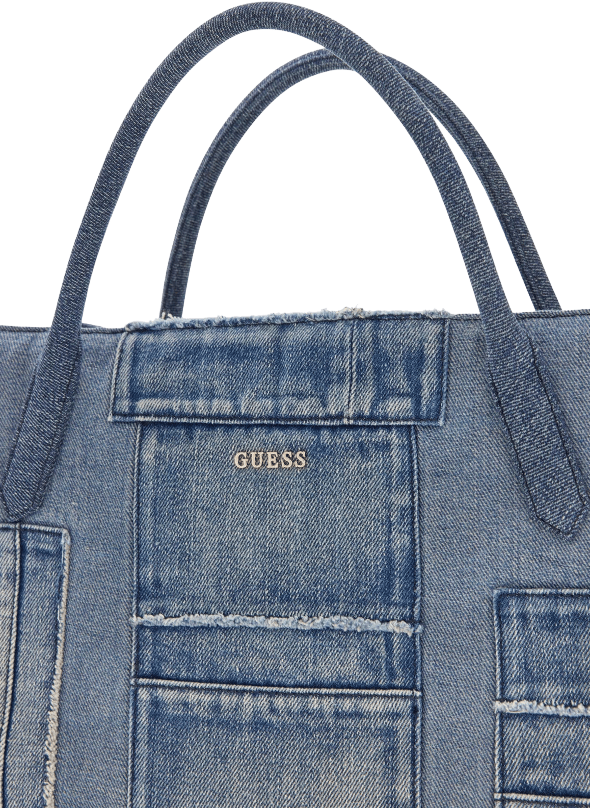 Borsa shopper in denim Jodi GUESS Blu