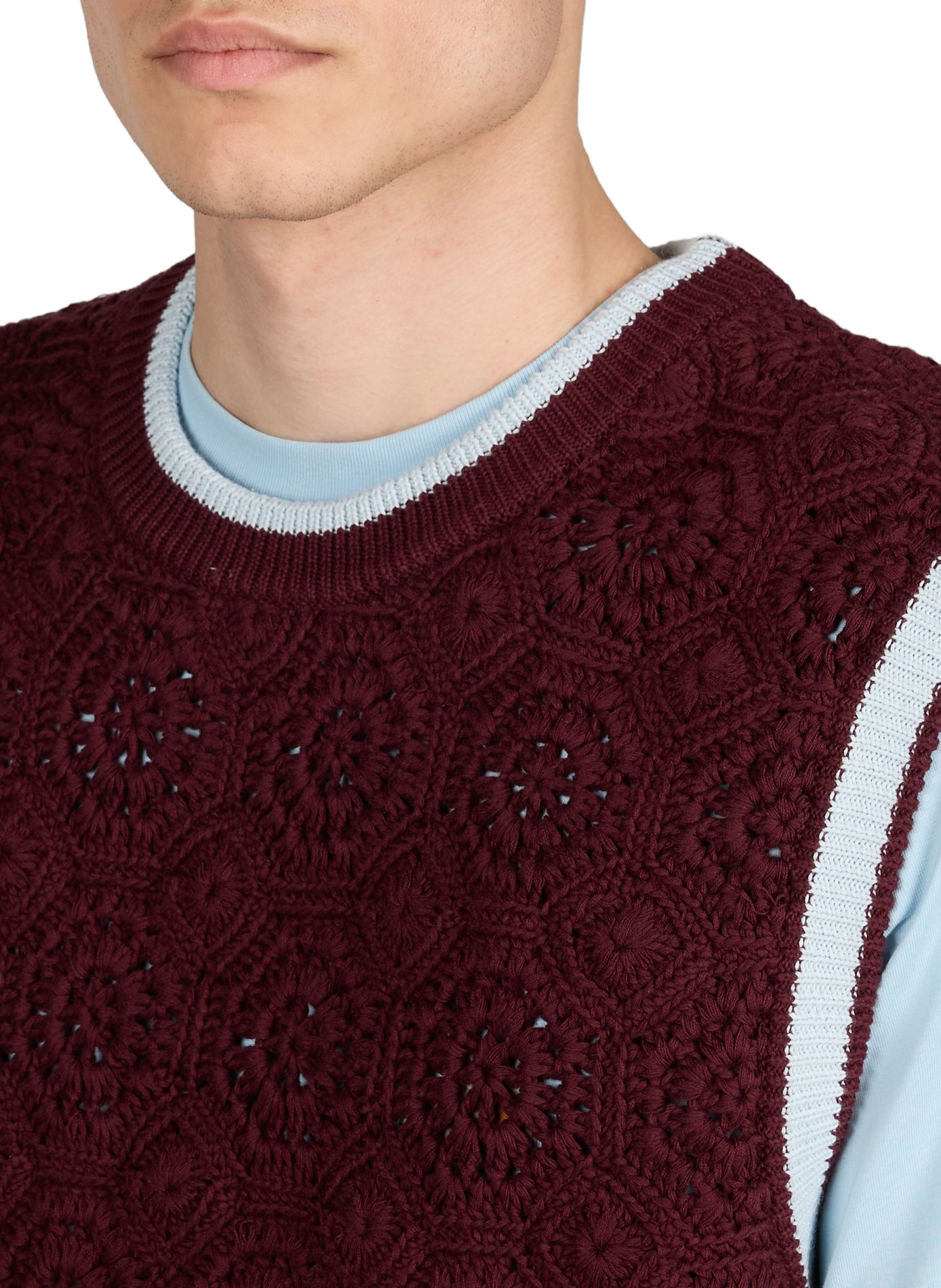 Sleeveless straight cotton knit sweater DROLE DE MONSIEUR Red