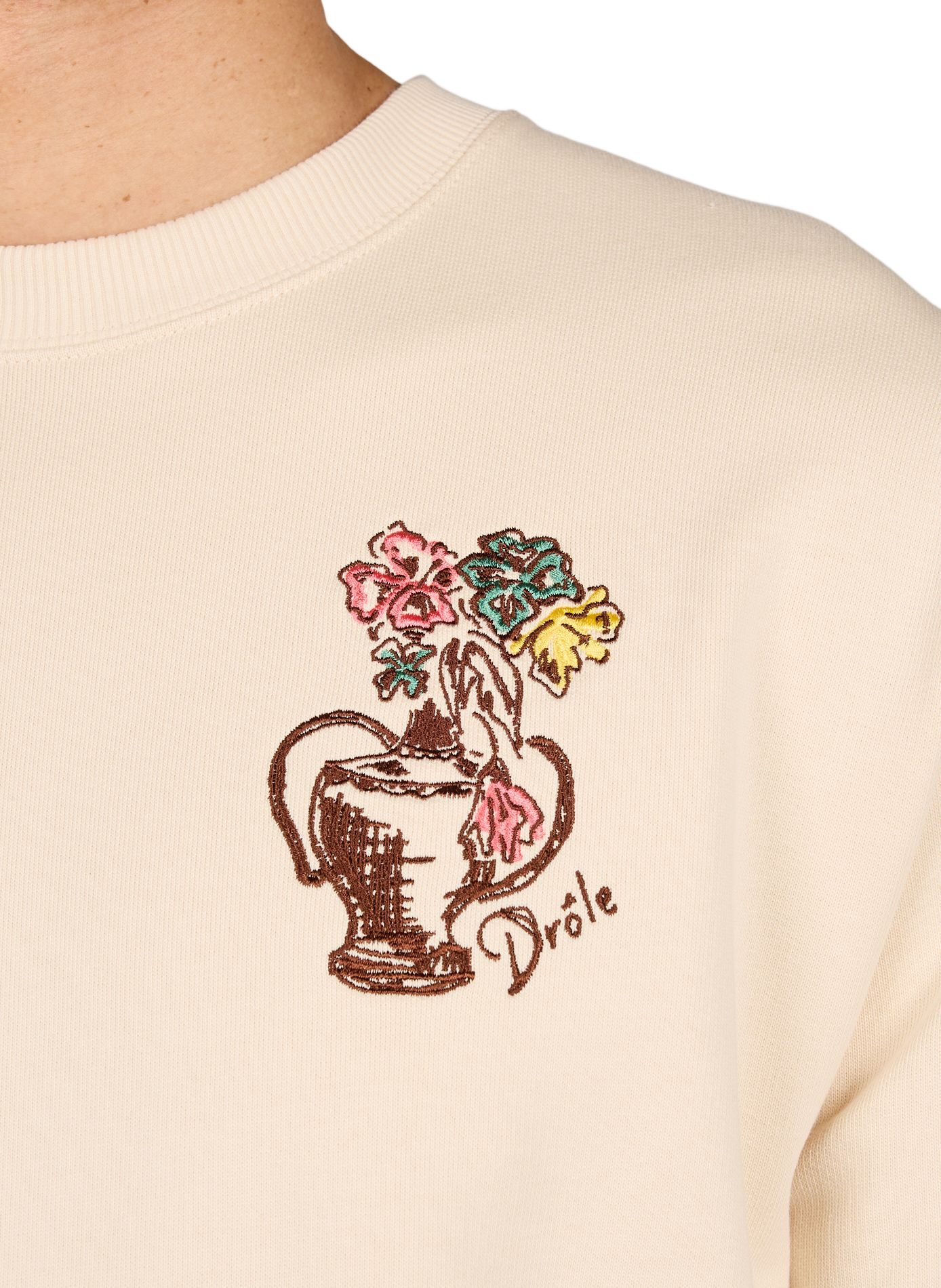 Cotton sweatshirt DROLE DE MONSIEUR Beige