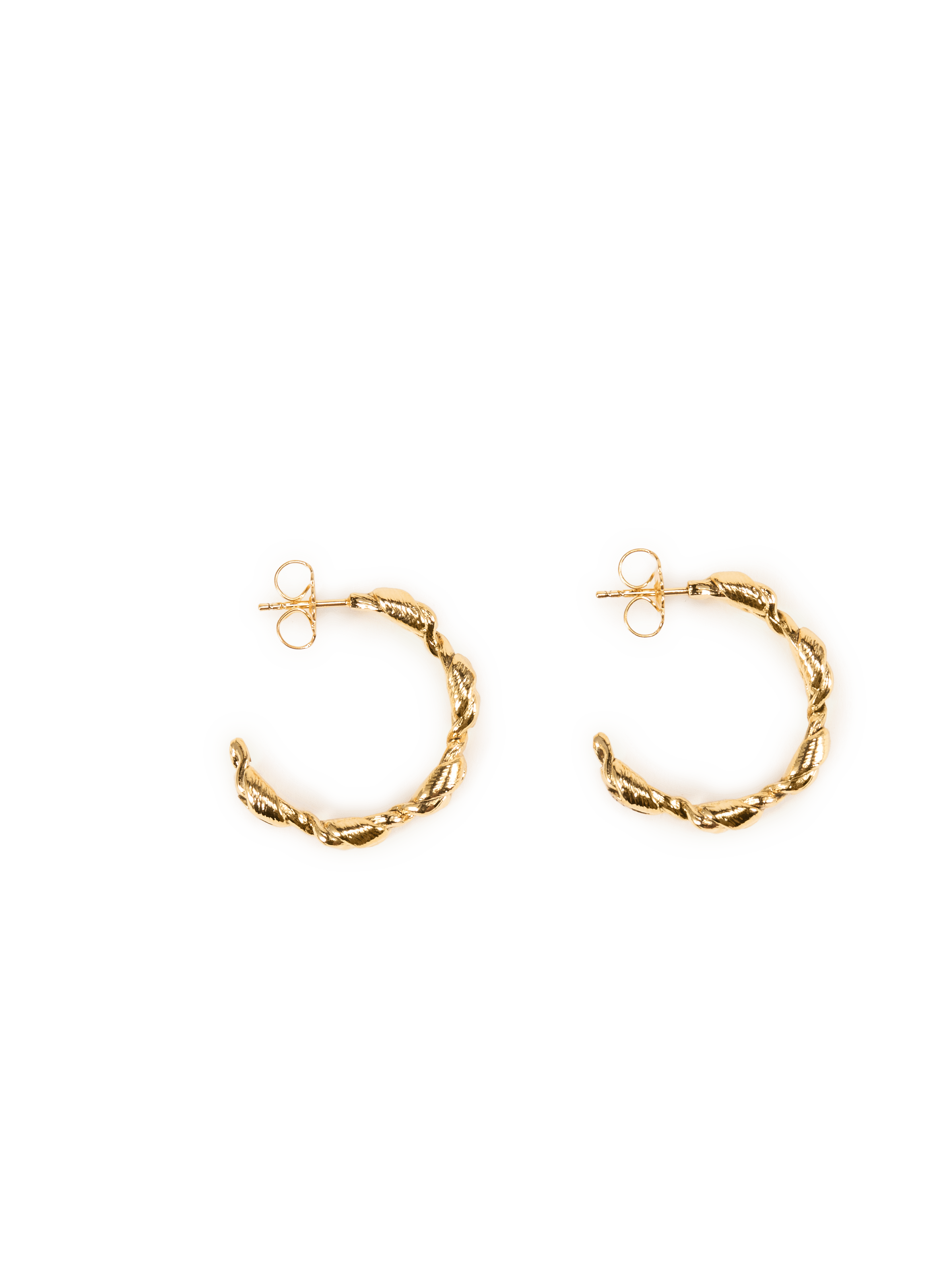 Boucles d'oreilles créoles tressées Maddock AURELIE BIDERMANN Doré