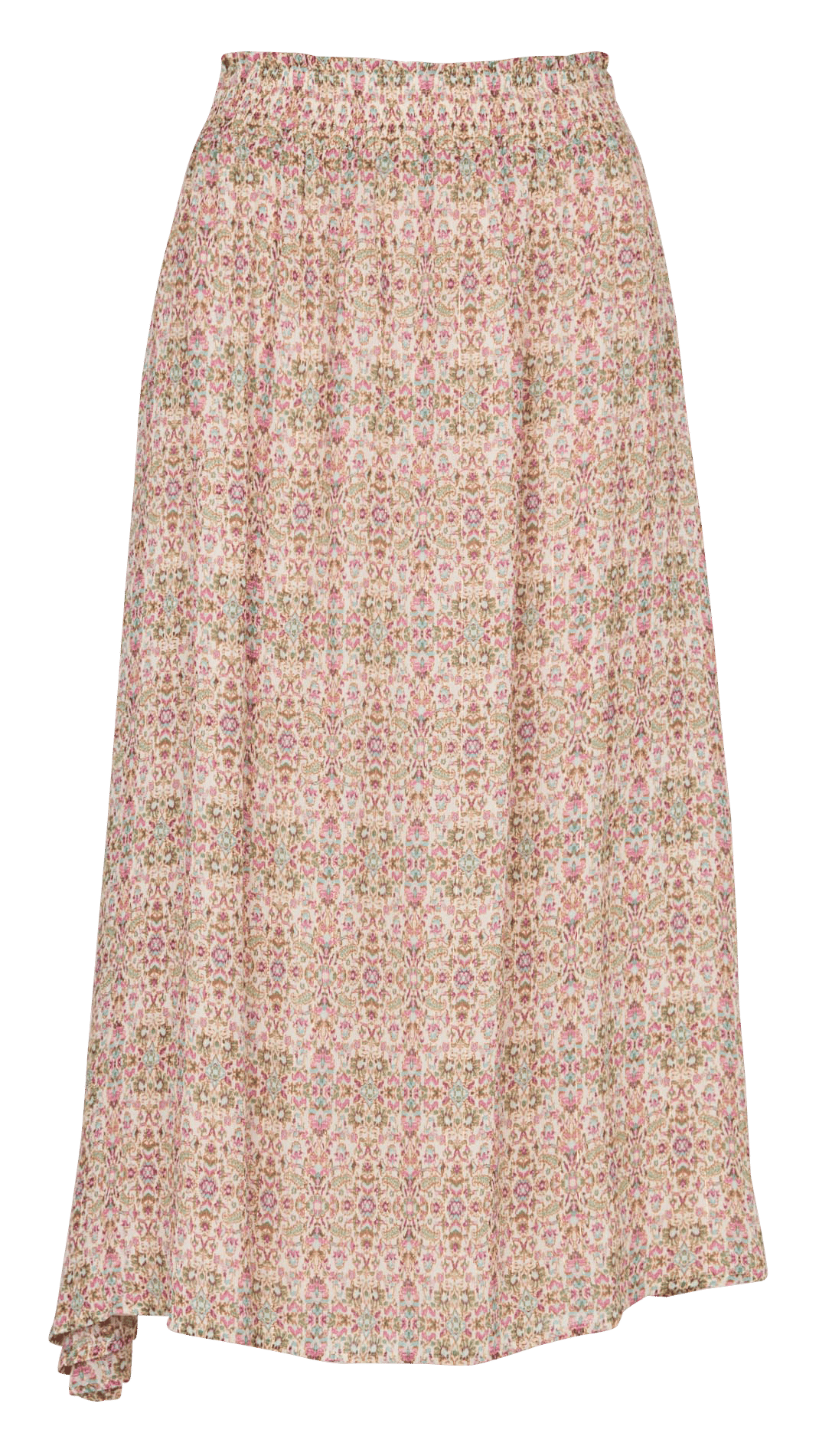 Jupe midi à imprimée en soie mélangée batik MAISON 123 Beige
