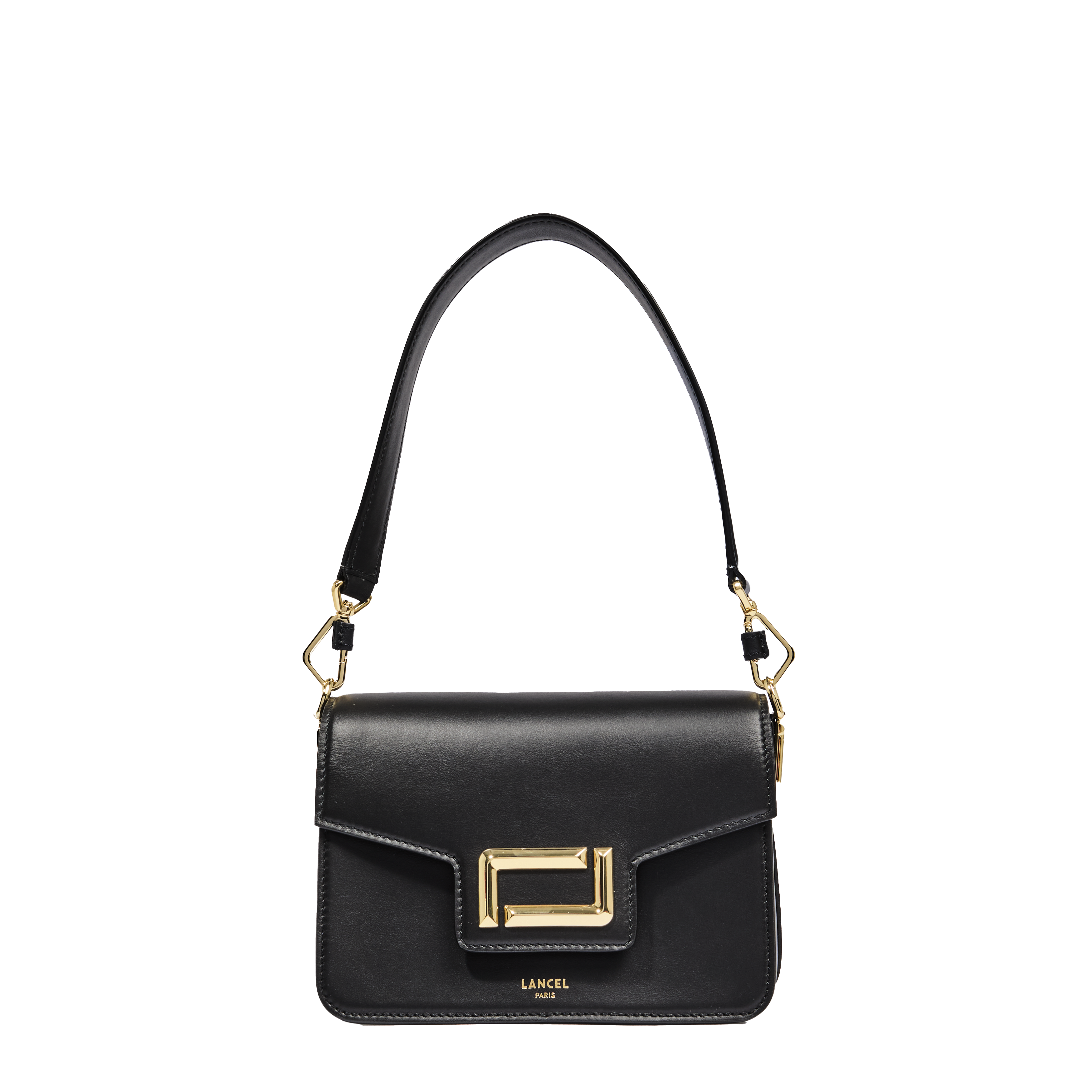 Flap bag s angèle by lancel in leather LANCEL Black