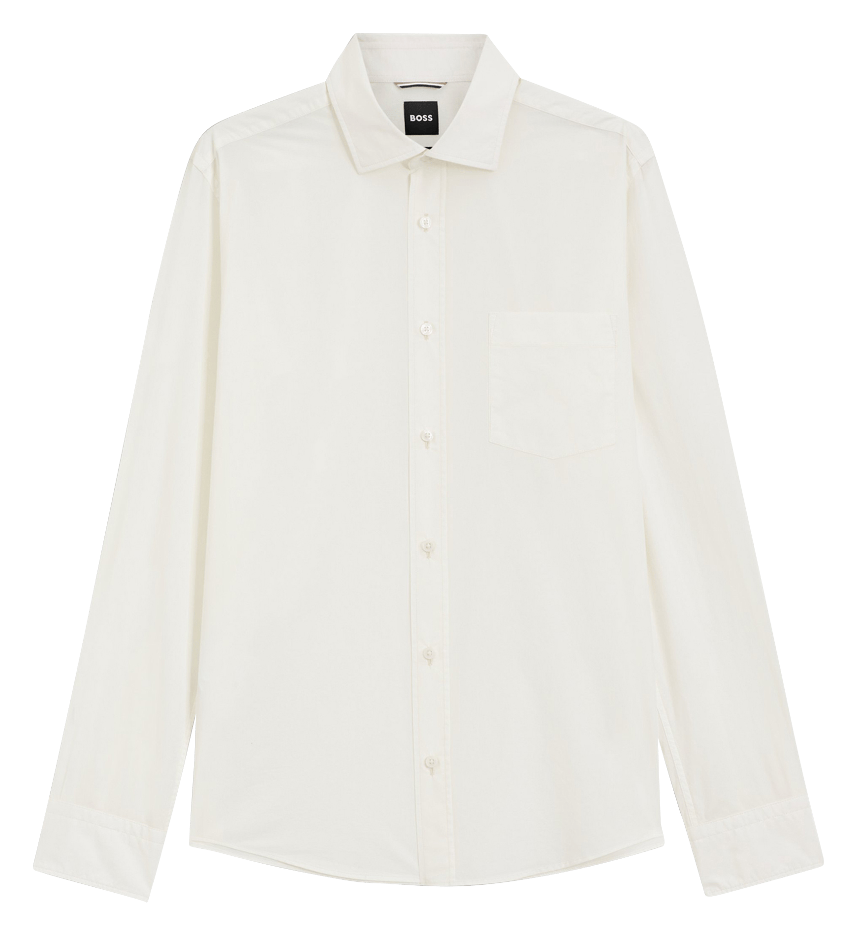 Chemise en coton col classique BOSS Beige