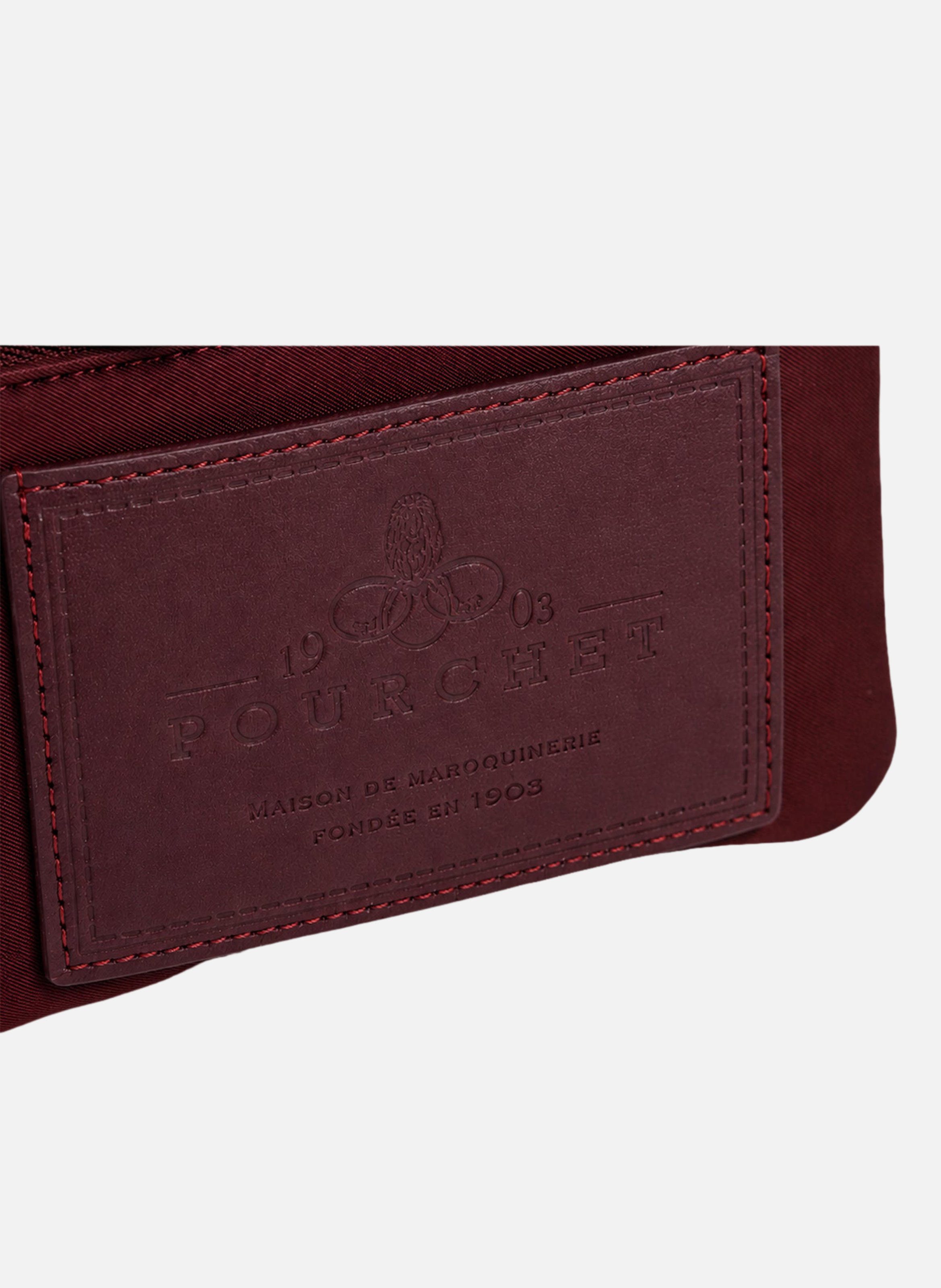 Escale | porte-monnaie pm en toile garnie cuir | Rouge POURCHET Femme