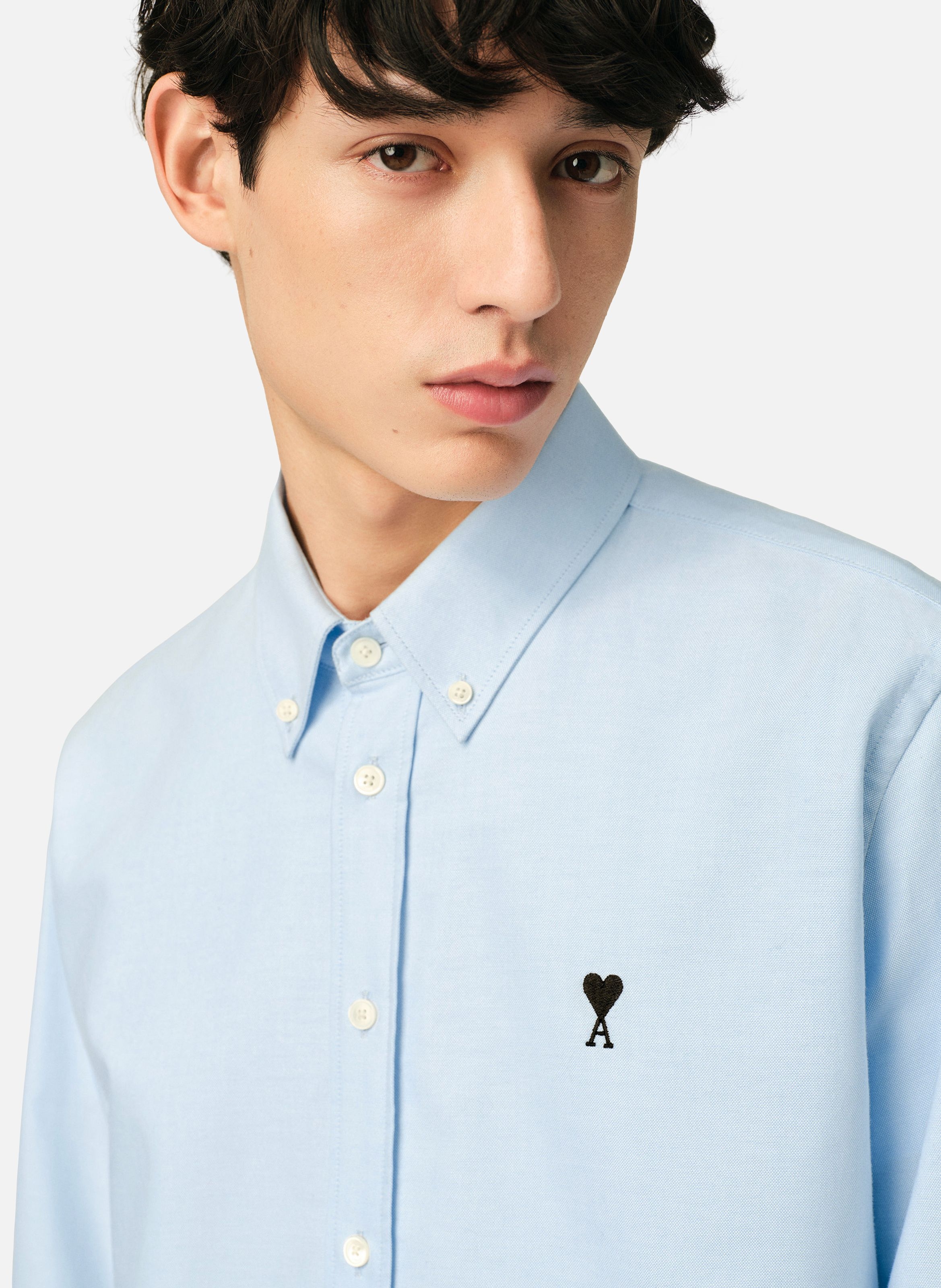 Chemise unisexe en coton ami de coeur AMI PARIS Bleu
