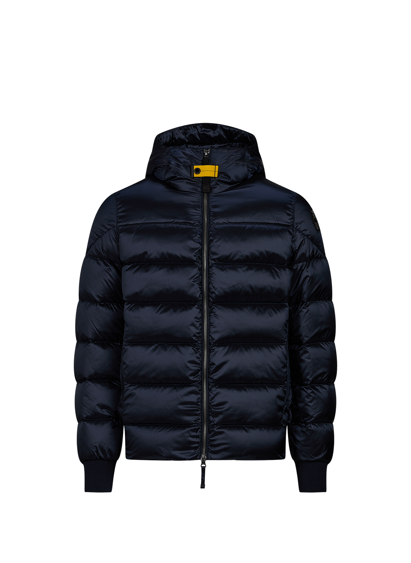 Satin hooded puffer coat PARAJUMPERS Blue