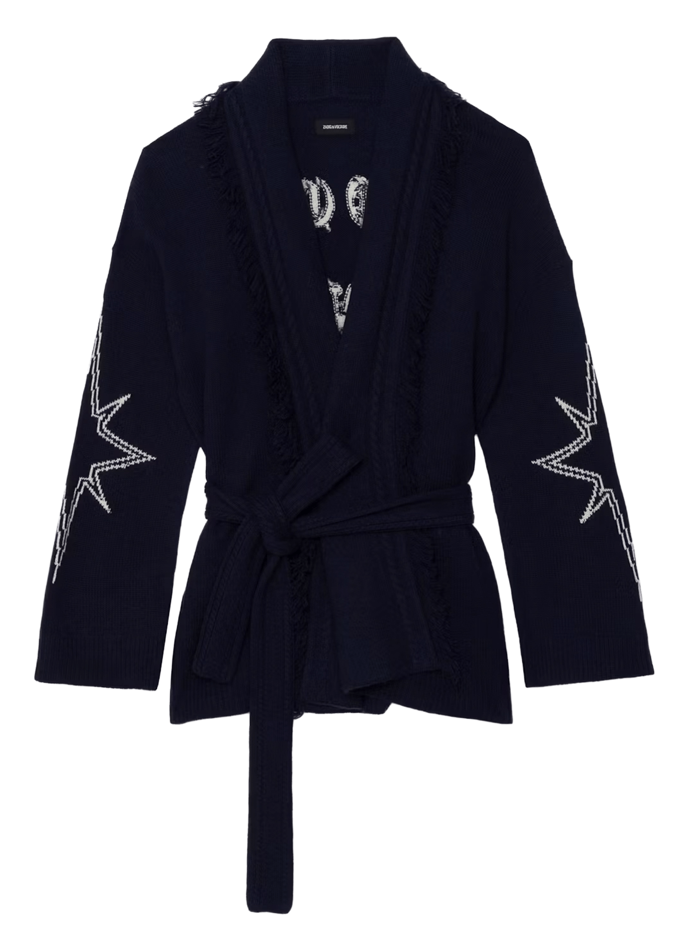 Wollen en kasjmier alpaca jas met V-hals. ZADIG&VOLTAIRE Blauw