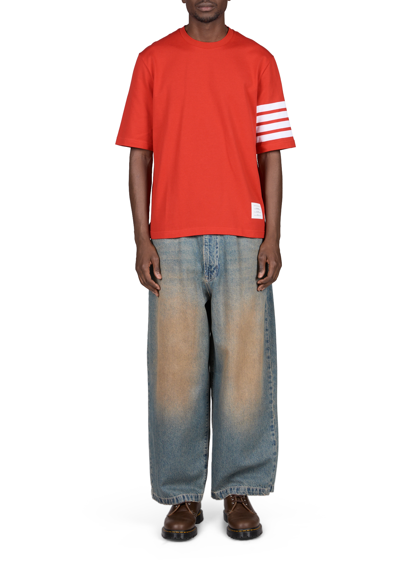 T-shirt en coton THOM BROWNE Rouge