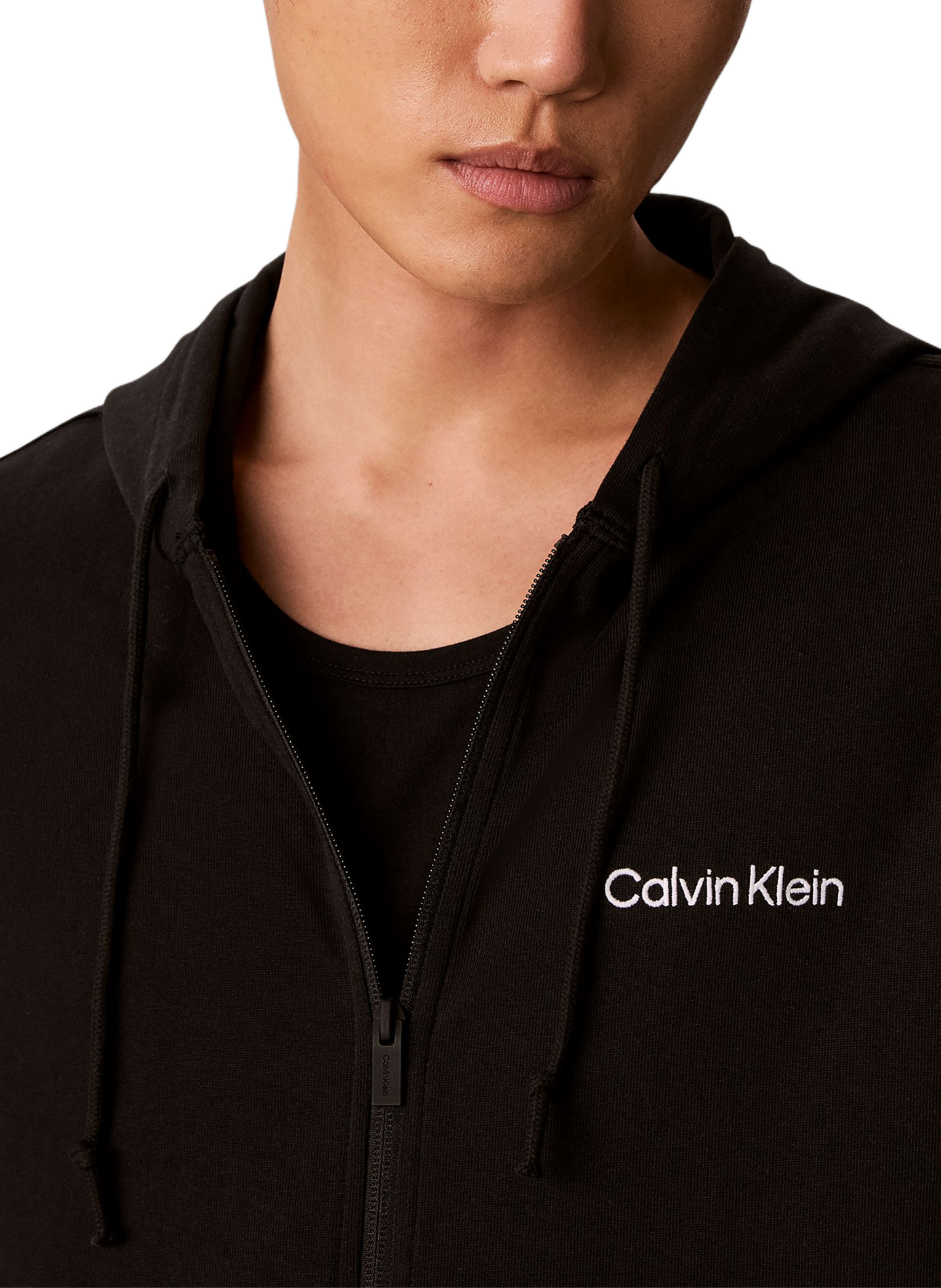 Gerader Kapuzenpullover aus Baumwolle CALVIN KLEIN Schwarz