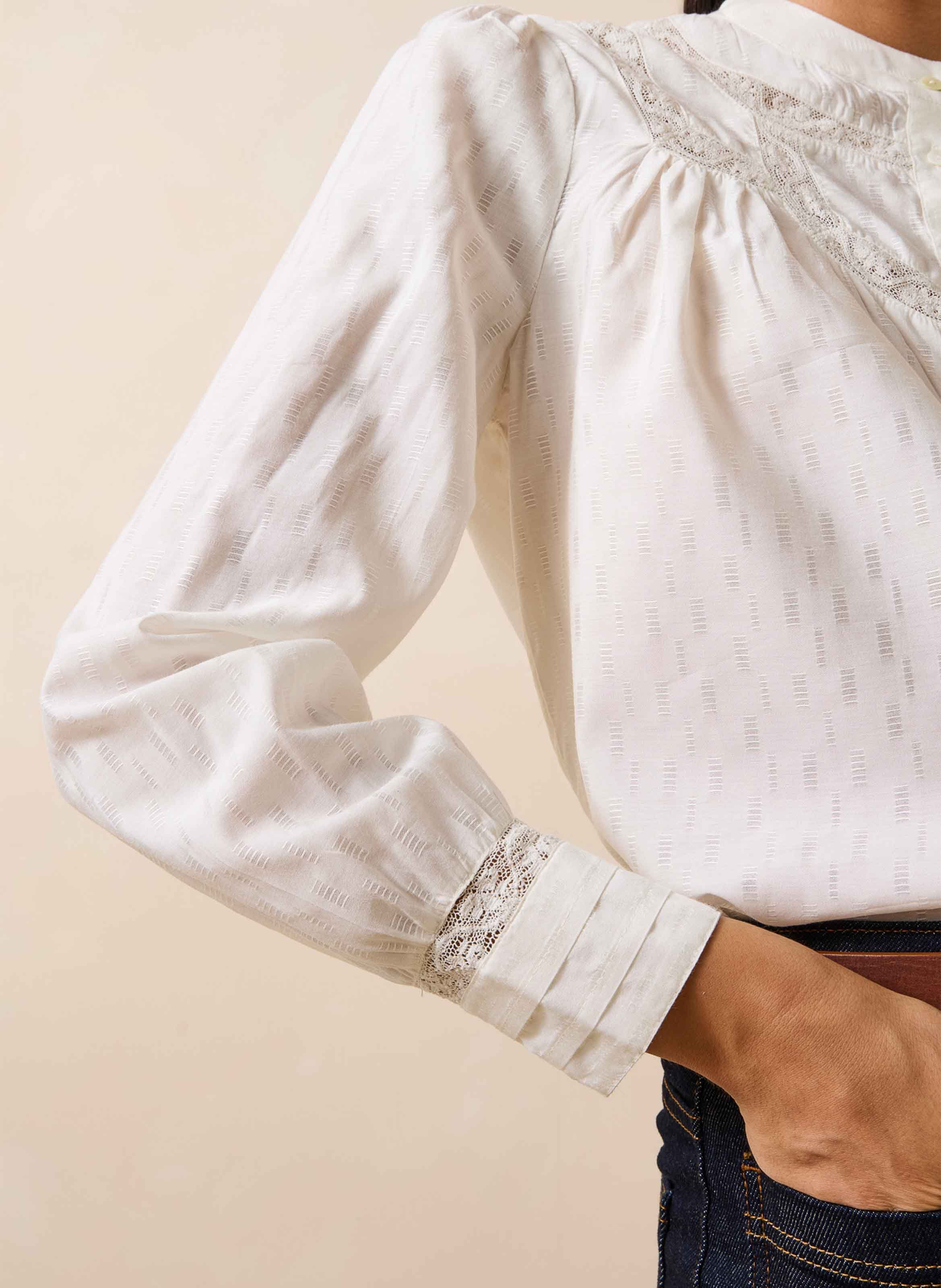 Blouse met ronde hals LA FEE MARABOUTEE Wit
