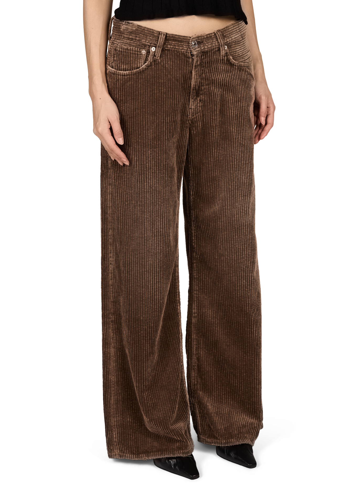 Wijde ribfluwelen broek BELLEROSE Bruin
