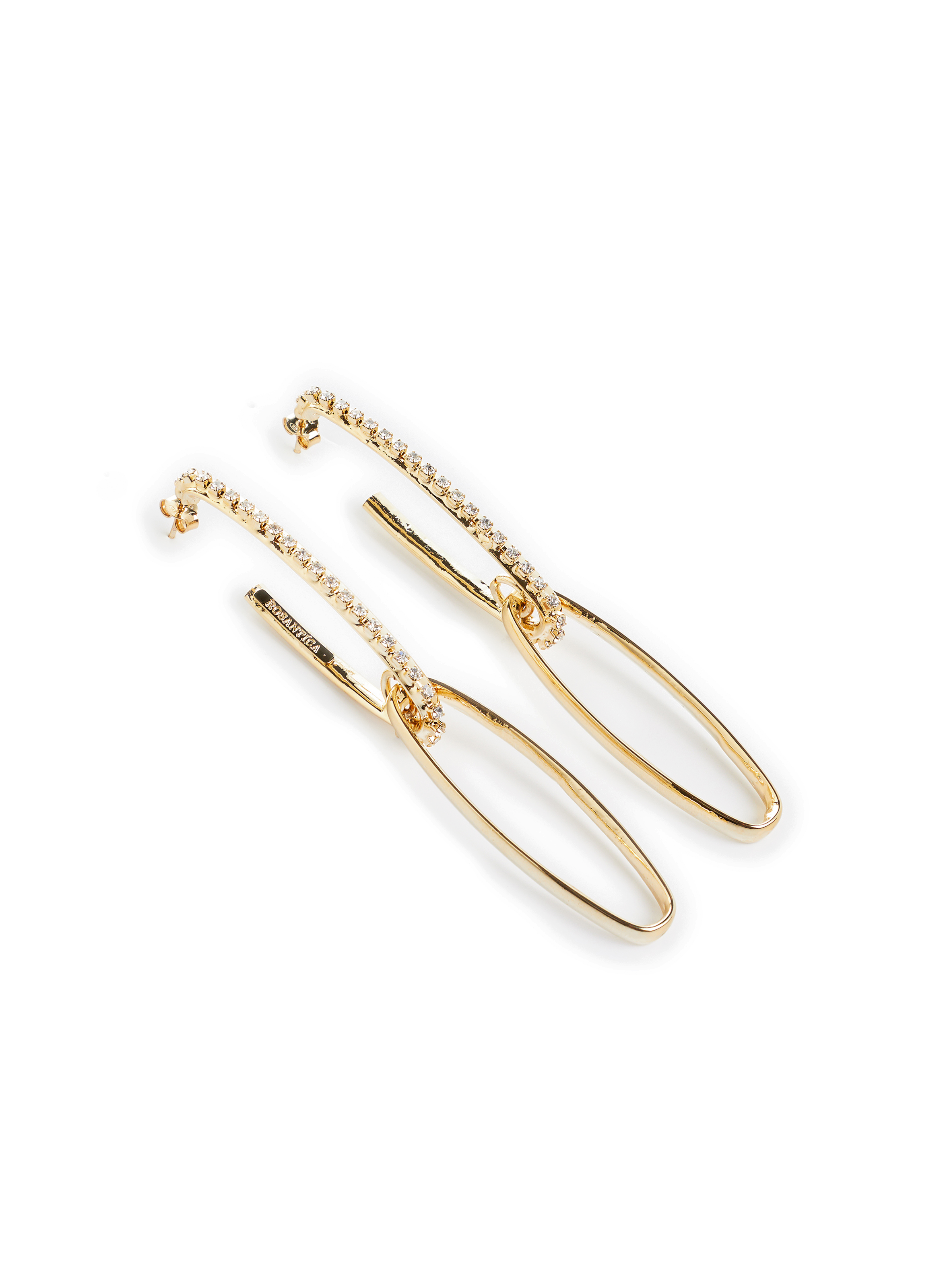 Boucles d'oreille Louise en laiton et cristaux