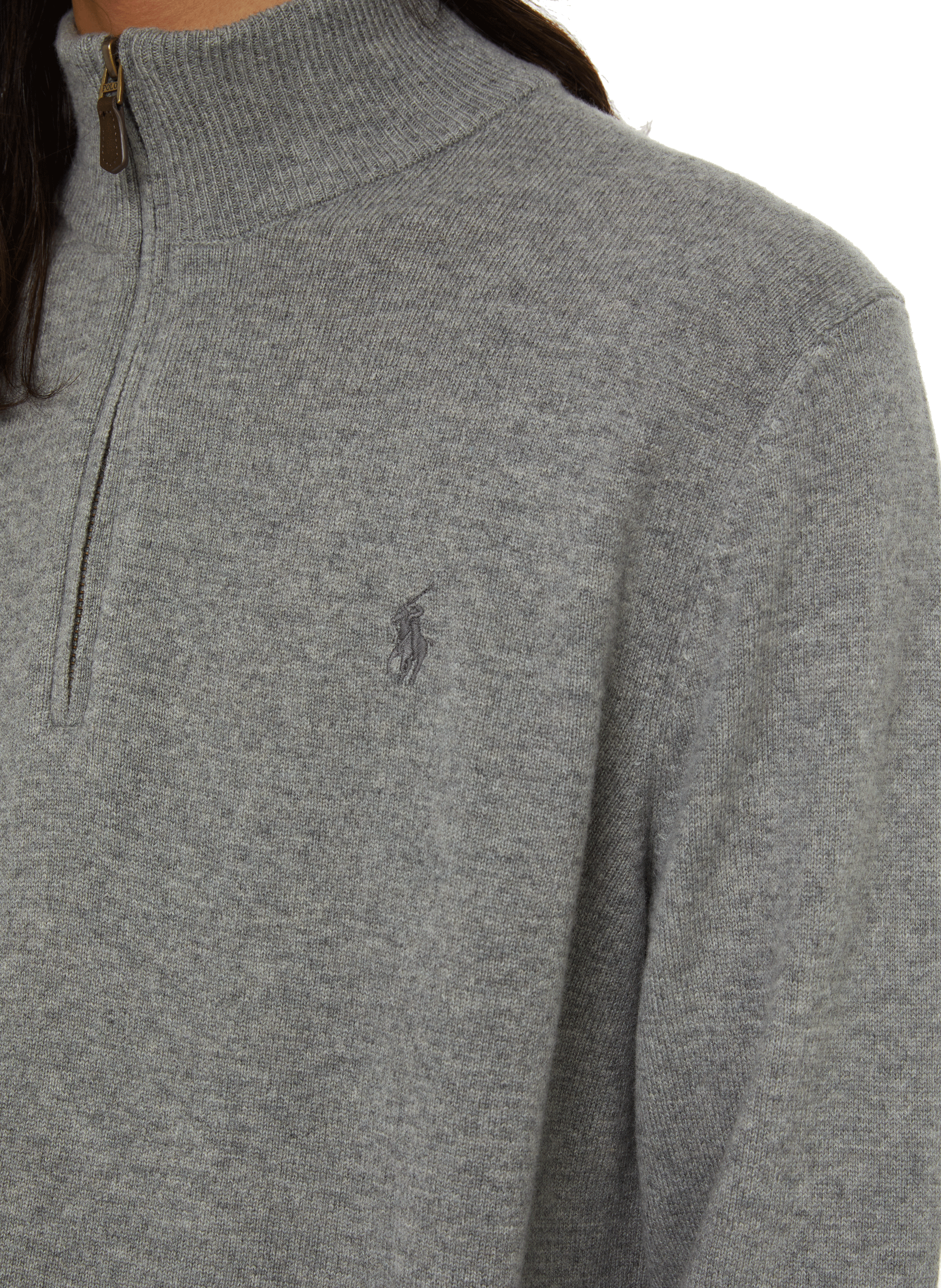 Wool zip-neck jumper POLO RALPH LAUREN Grey