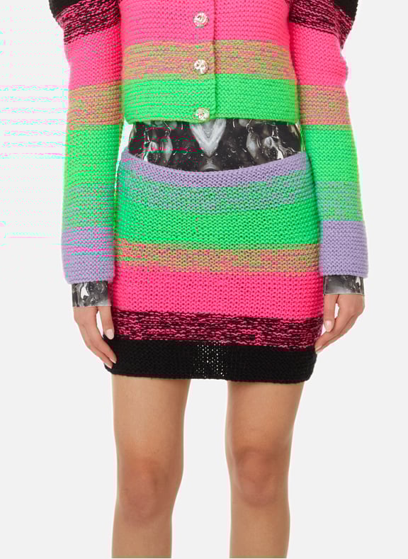 Knitted mini skirt Multicolour by GERMANIER GERMANIER Knitted mini skirt Multicolour