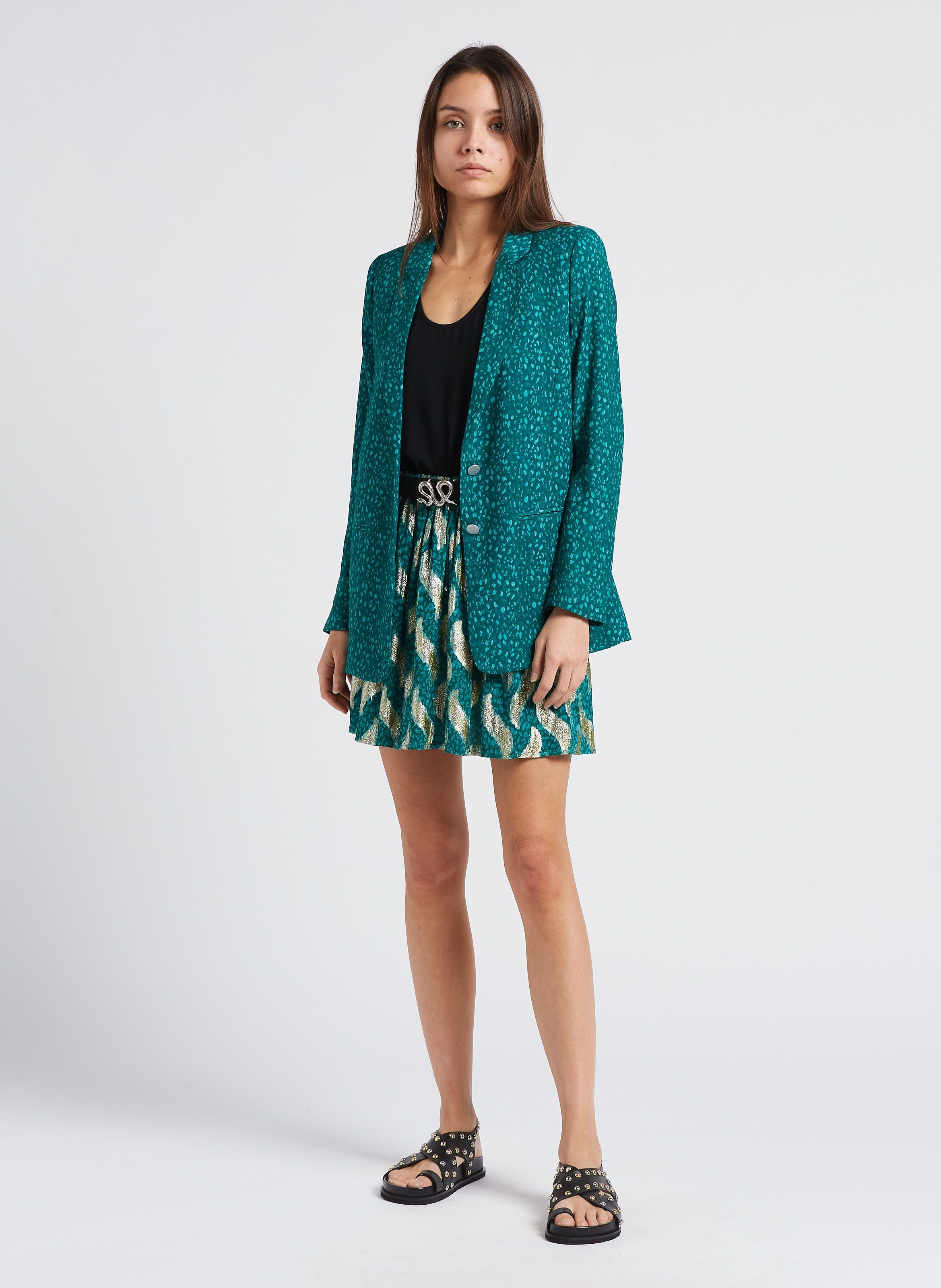 Top col rond à clous IKKS Noir