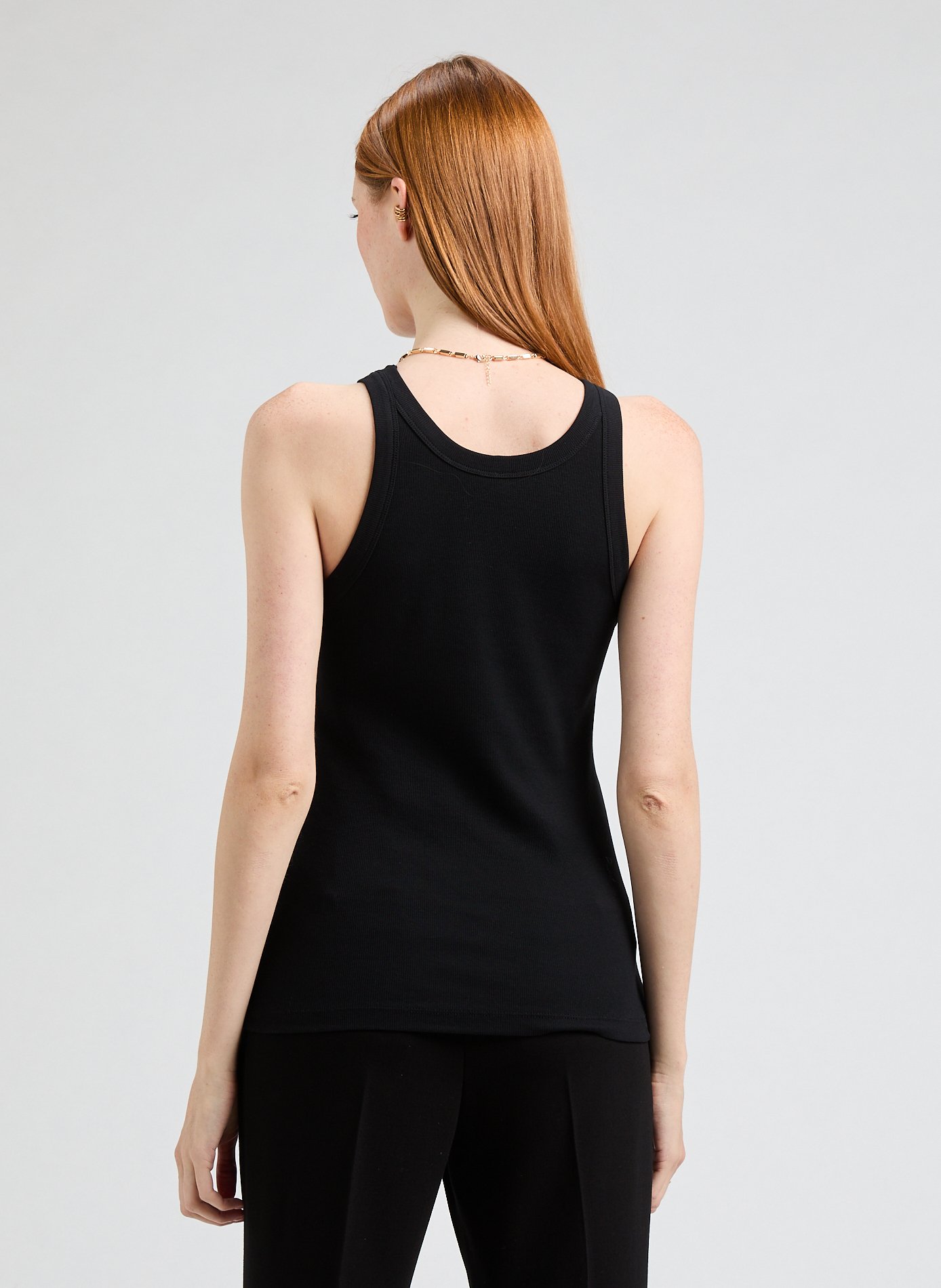 Organic cotton ribbed top TOTEME Black