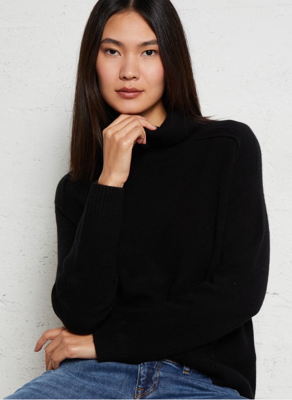 Pull col roulé en laine celestin Noir by MAISON 123 MAISON 123 Pull col roulé en laine celestin Noir