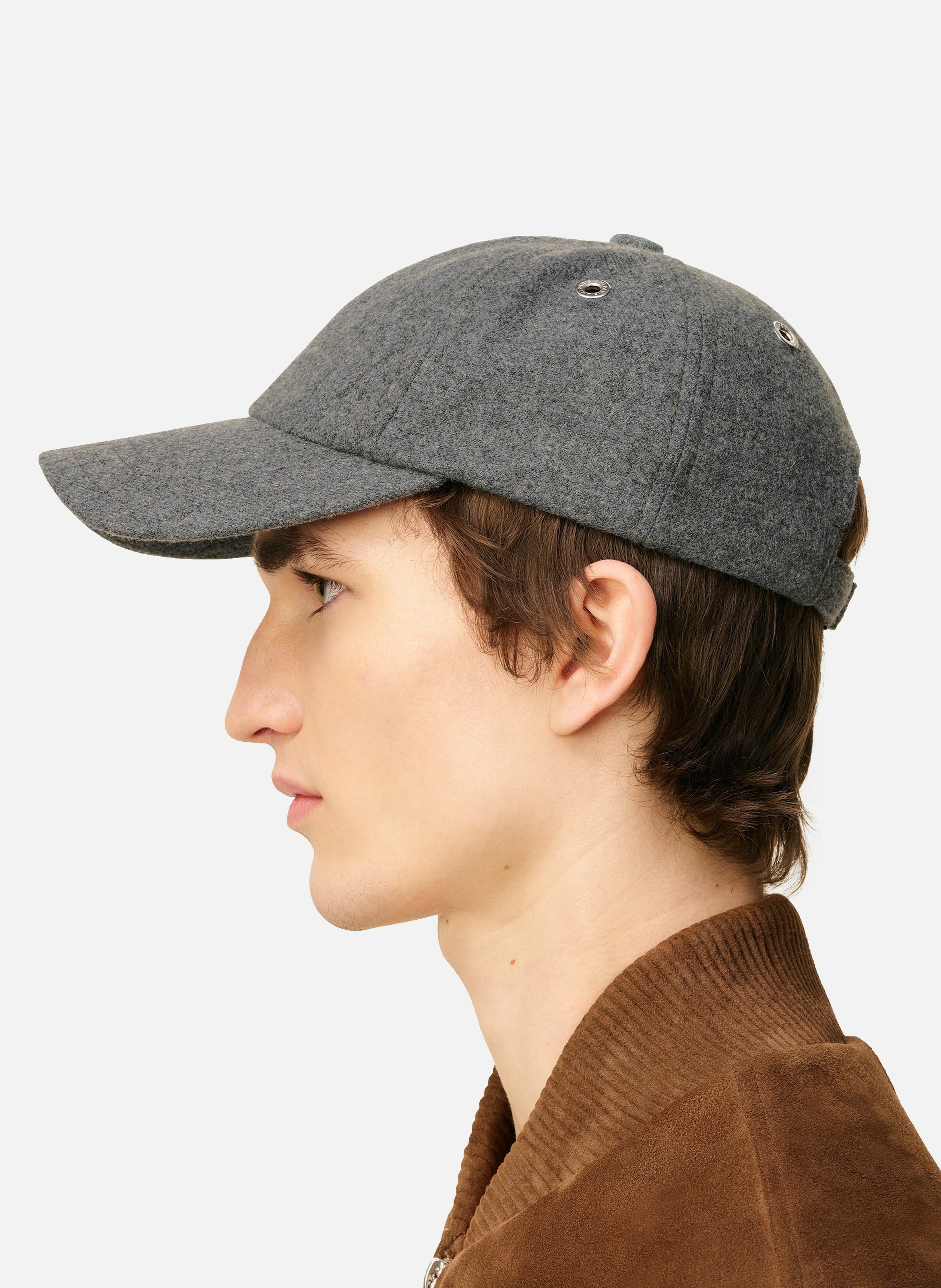 Casquette ami de coeur embossé en laine unisexe AMI PARIS Gris