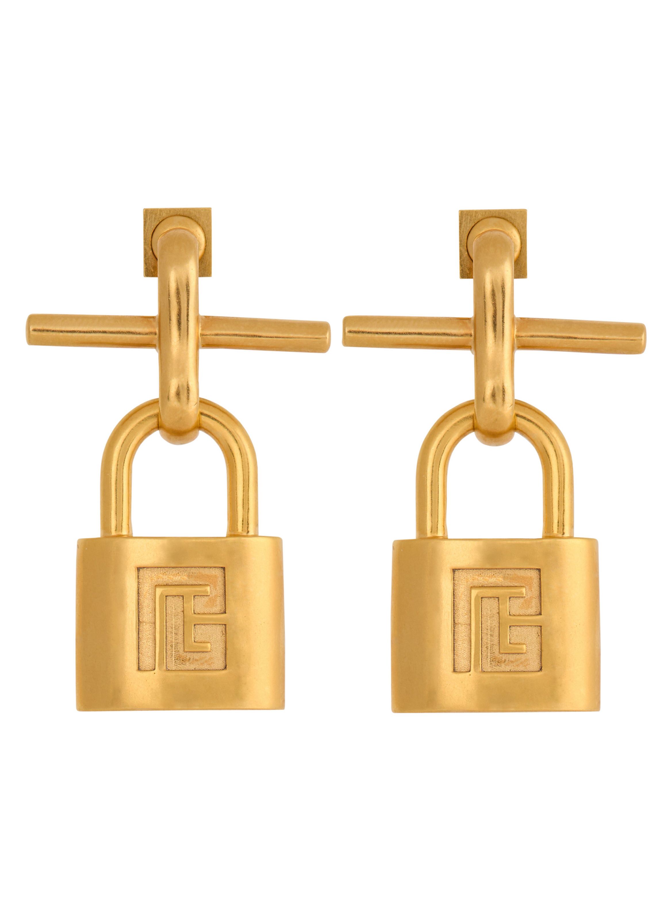 Boucles d'oreilles cadenas pulse en laiton BALMAIN Doré