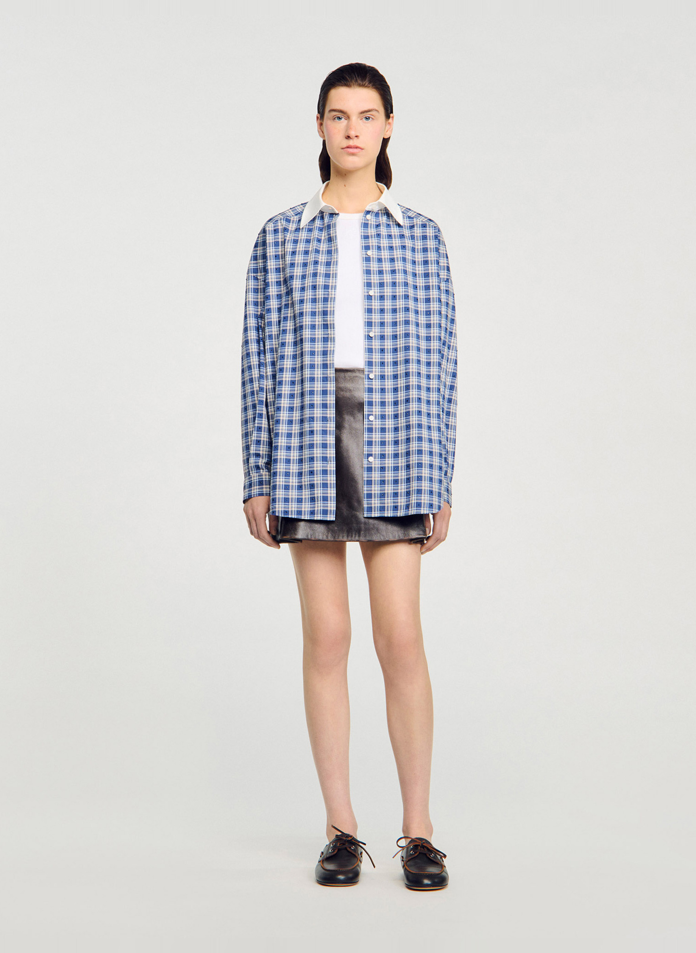 Chemise col classique en coton SANDRO Bleu