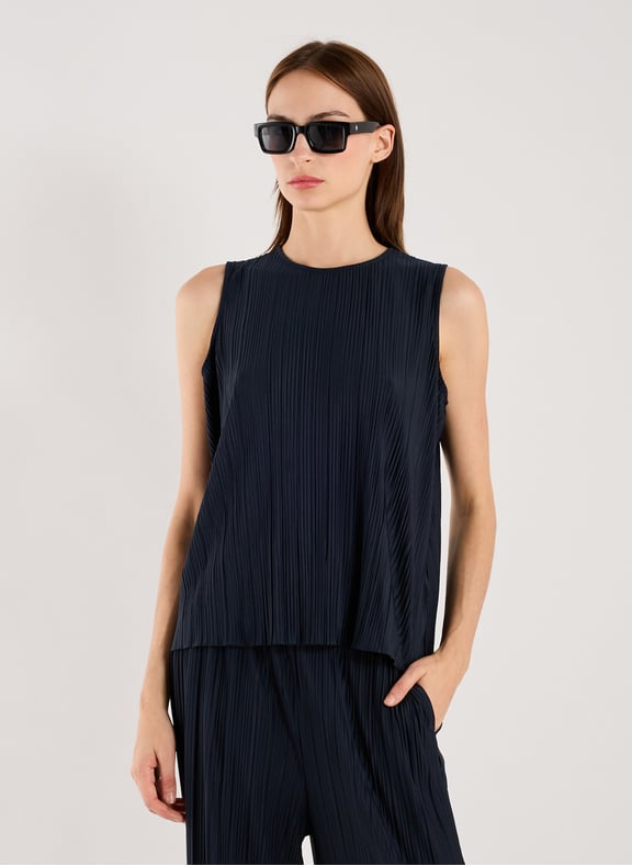 Top plissé Sauma O-N Bleu by SAMSOE SAMSOE SAMSOE SAMSOE Top plissé Sauma O-N Bleu