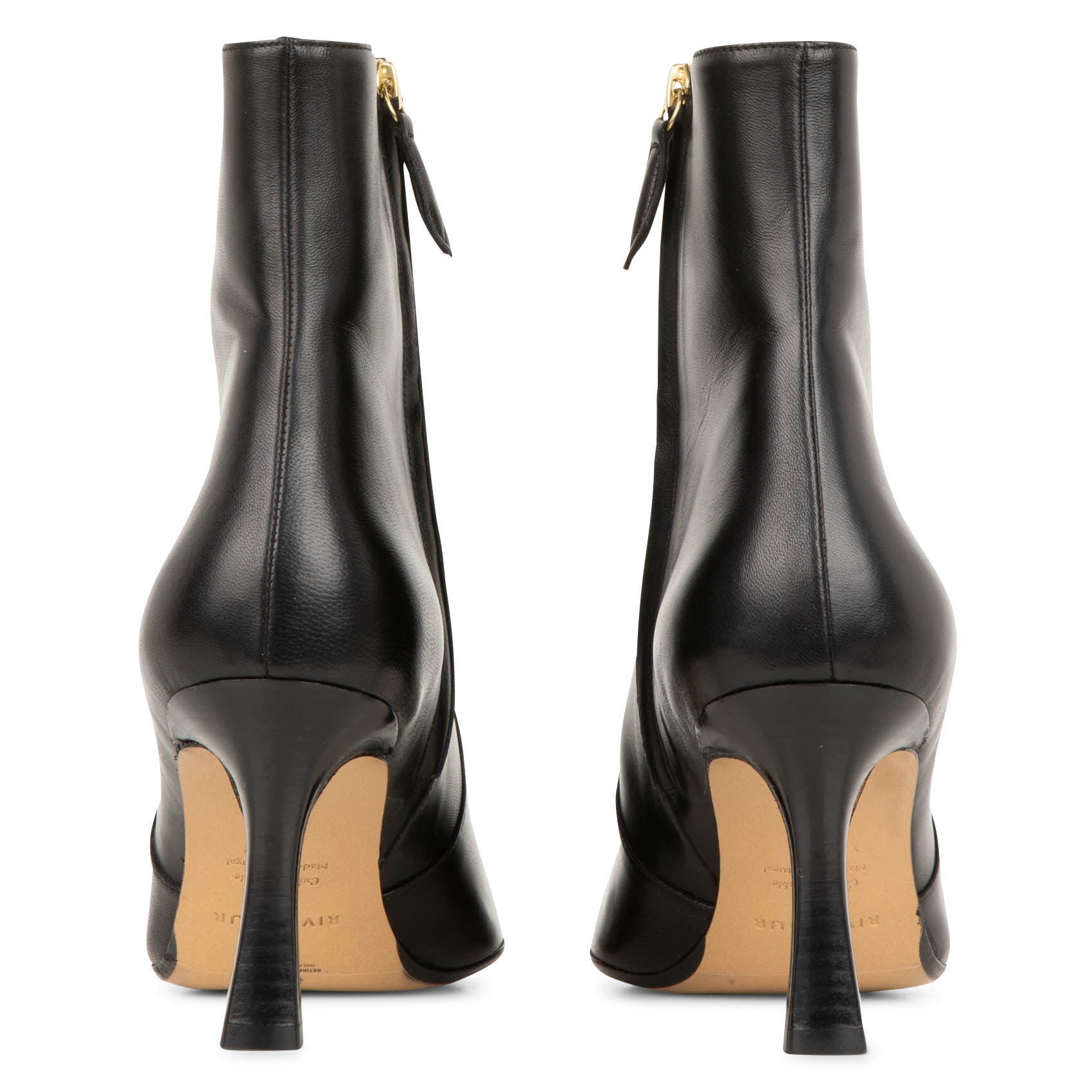 Bottines à talons en cuir n°712 RIVECOUR Noir