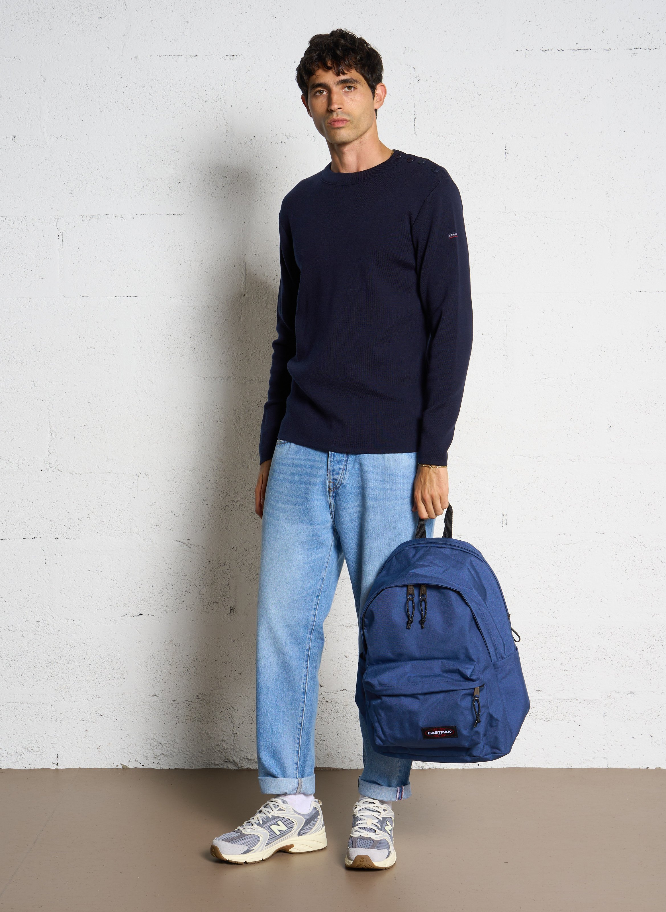 Pull col rond regular fit en laine goulenez ARMOR-LUX Bleu