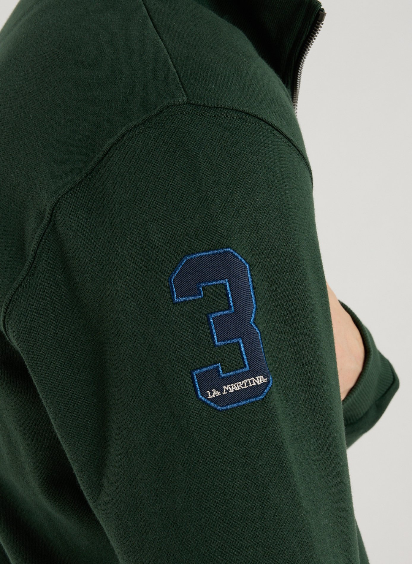 Sweatshirt à glissière en coton LA MARTINA Vert