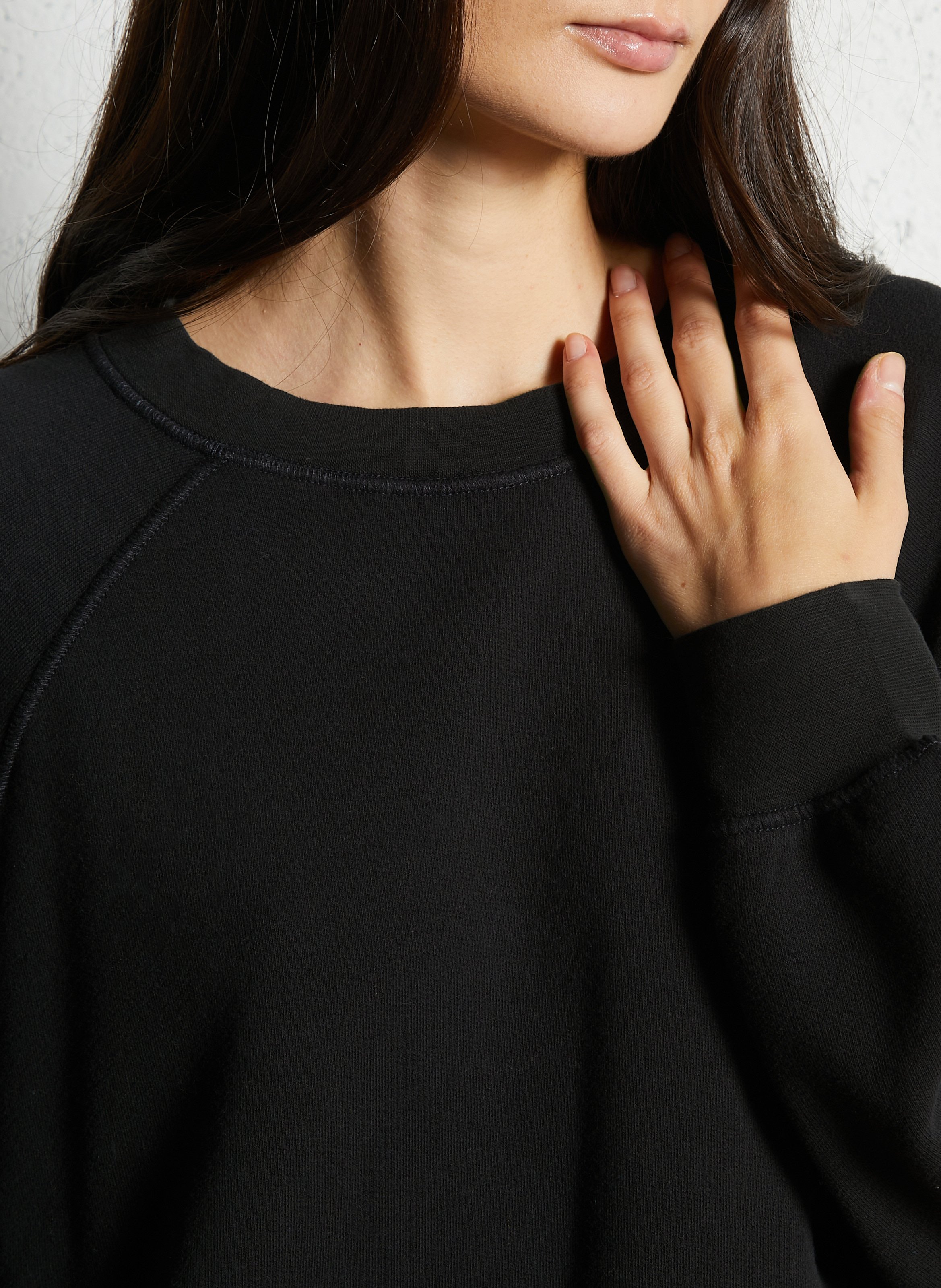 Sweat oversize col rond en coton mélangé atubay AMERICAN VINTAGE Noir