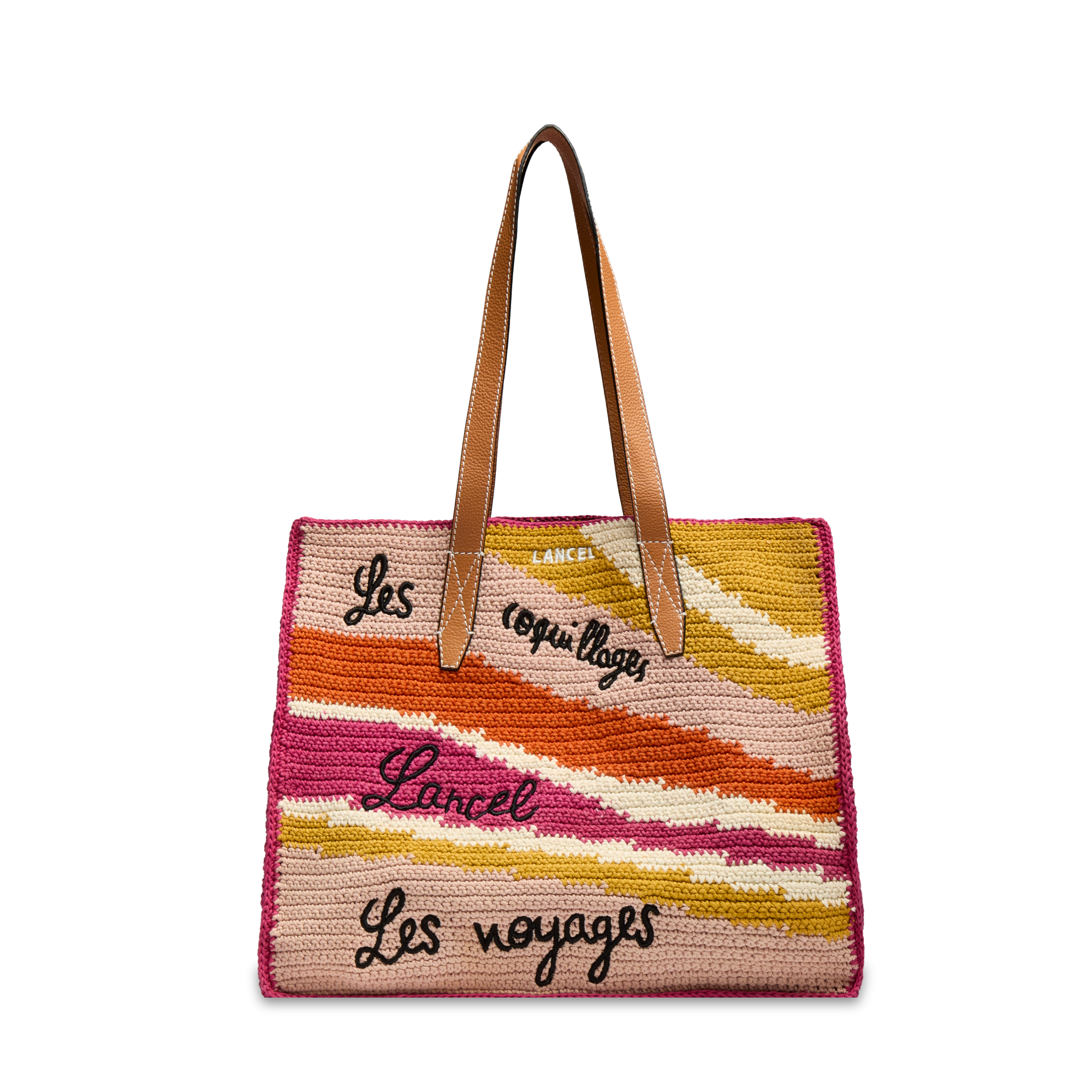 Sac cabas l summer mania de lancel en coton LANCEL Rose