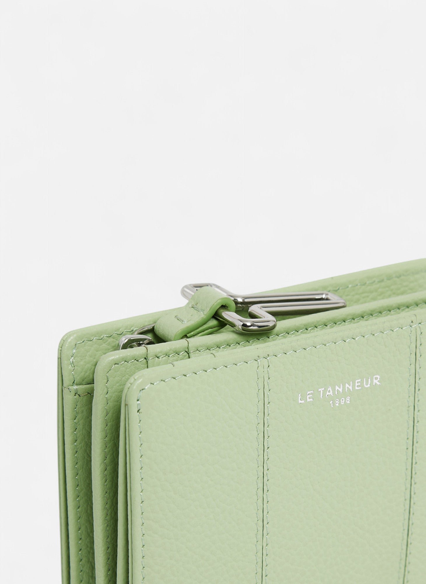 Petit portefeuille juliette en cuir grainé LE TANNEUR Vert