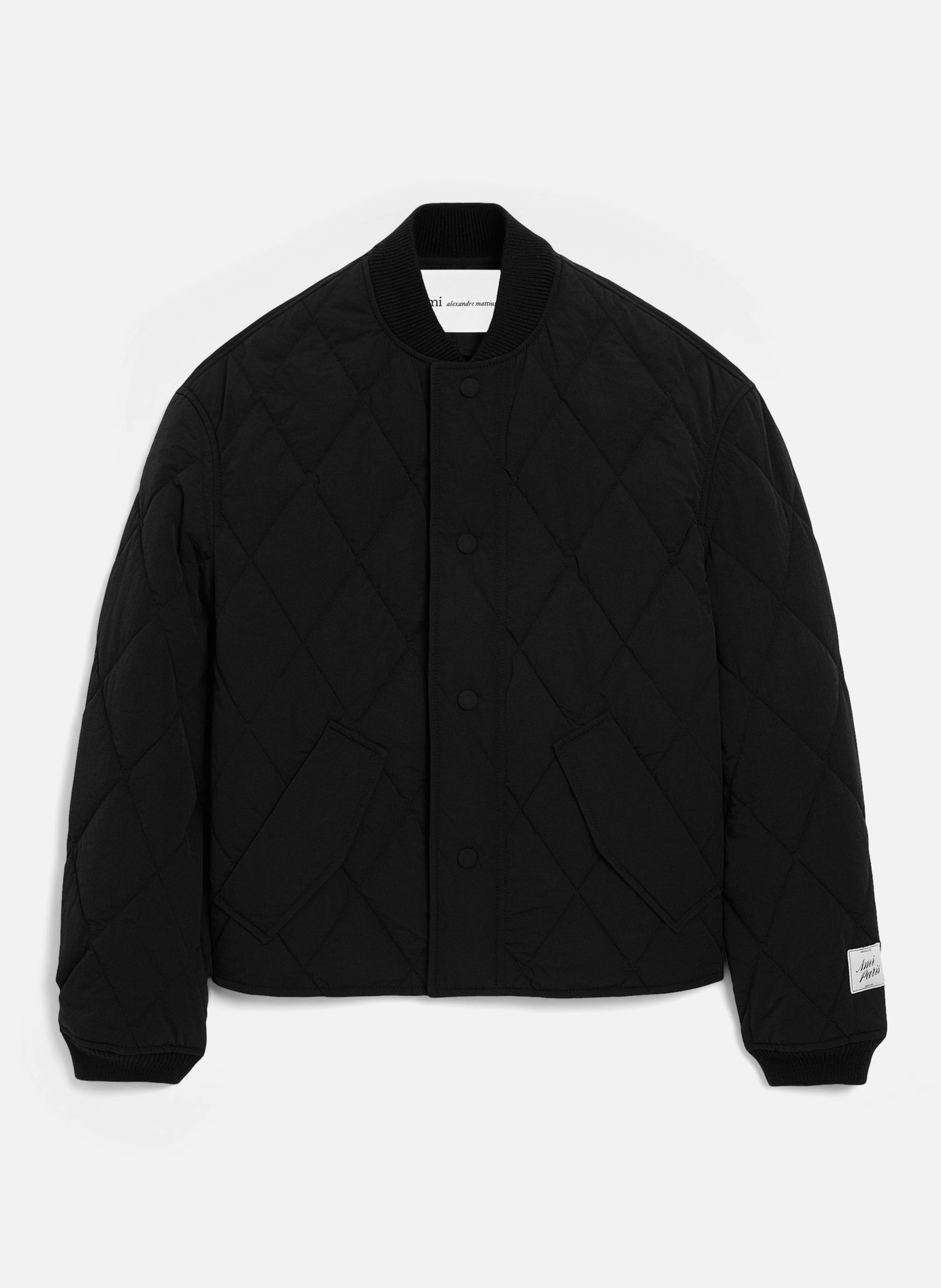 Veste rembourrée unisexe en nylon AMI PARIS Noir