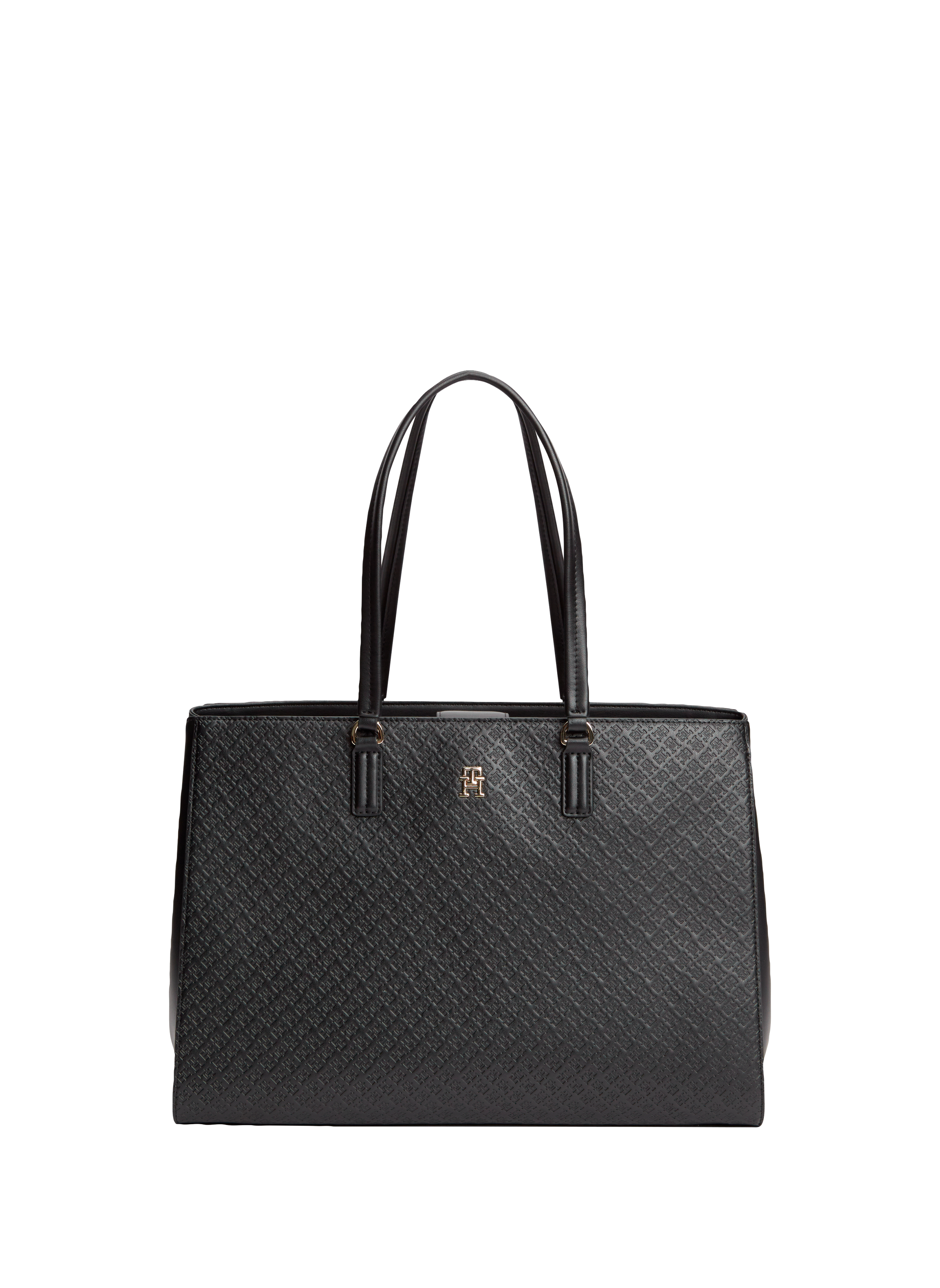 Sac à main à monogramme TH TOMMY HILFIGER Noir
