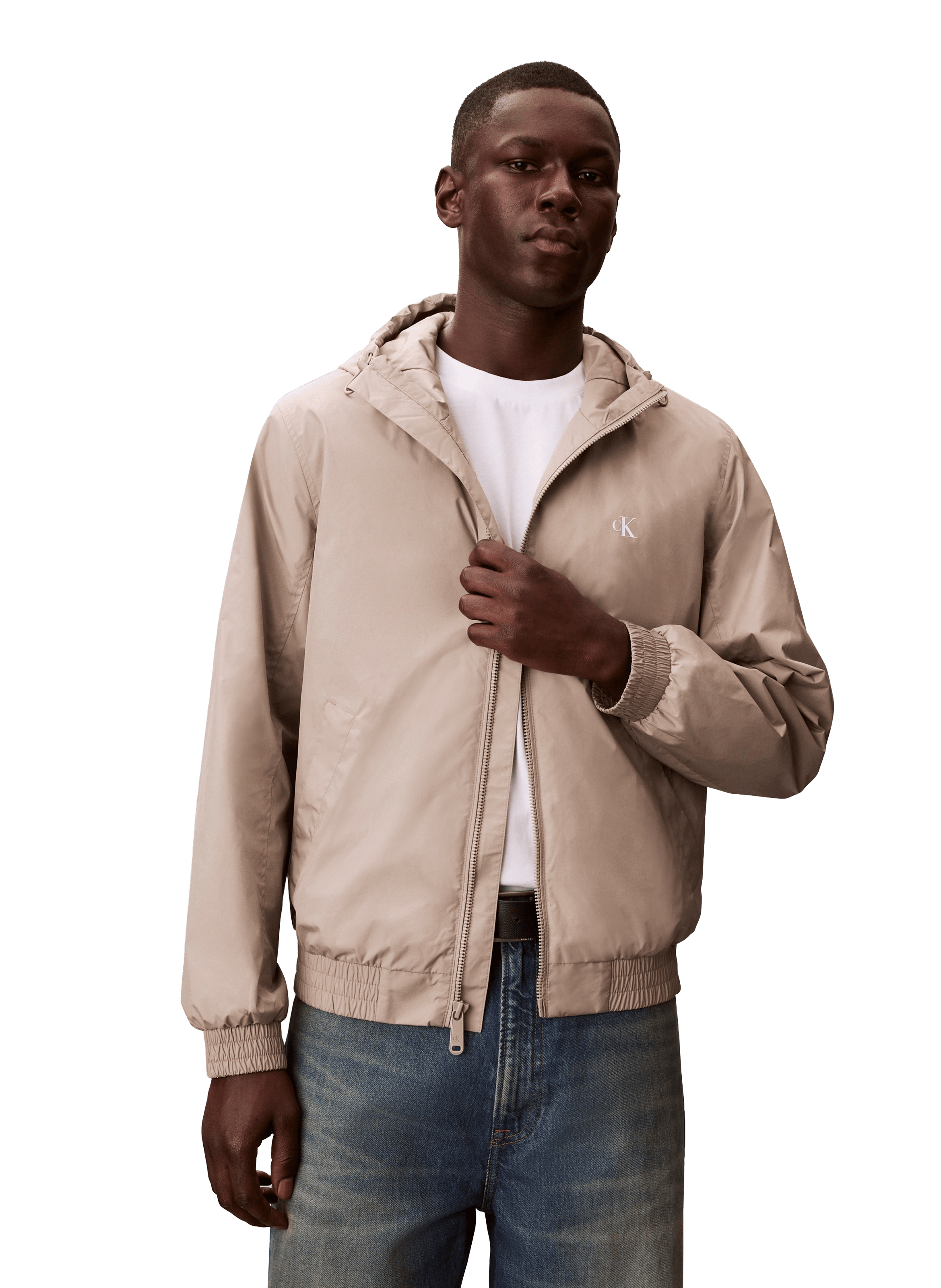 Blouson à capuche à logo CALVIN KLEIN Kaki