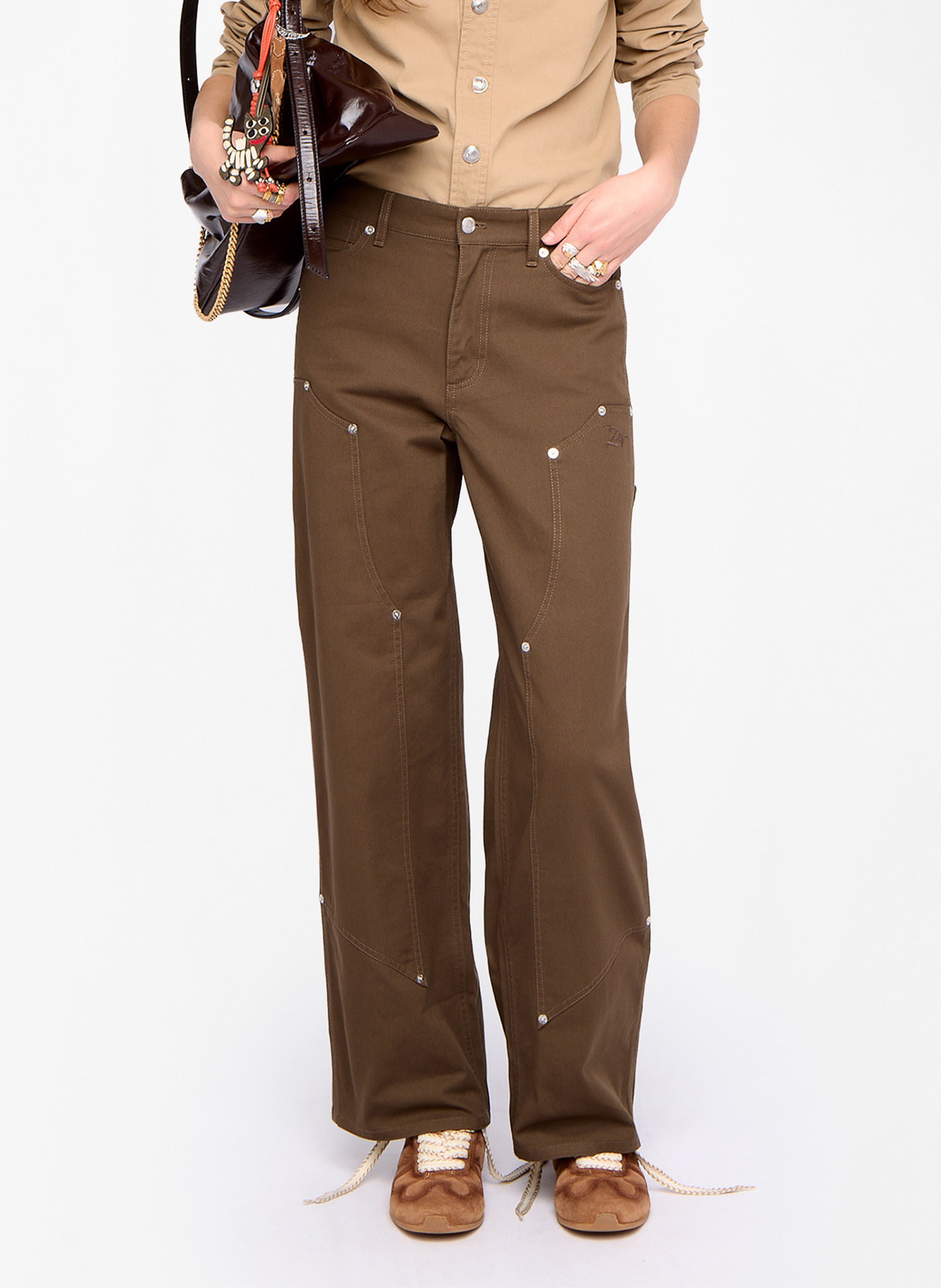 Pantalon droit en coton perya ZADIG&VOLTAIRE Vert