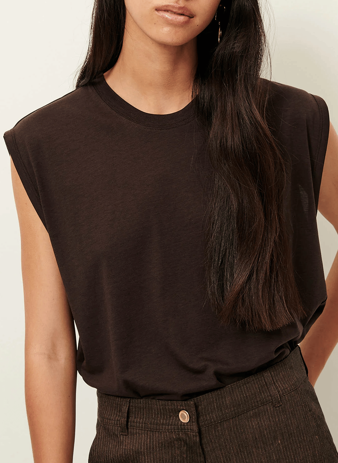 Tee-shirt ample col rond deedoo SESSUN Marron