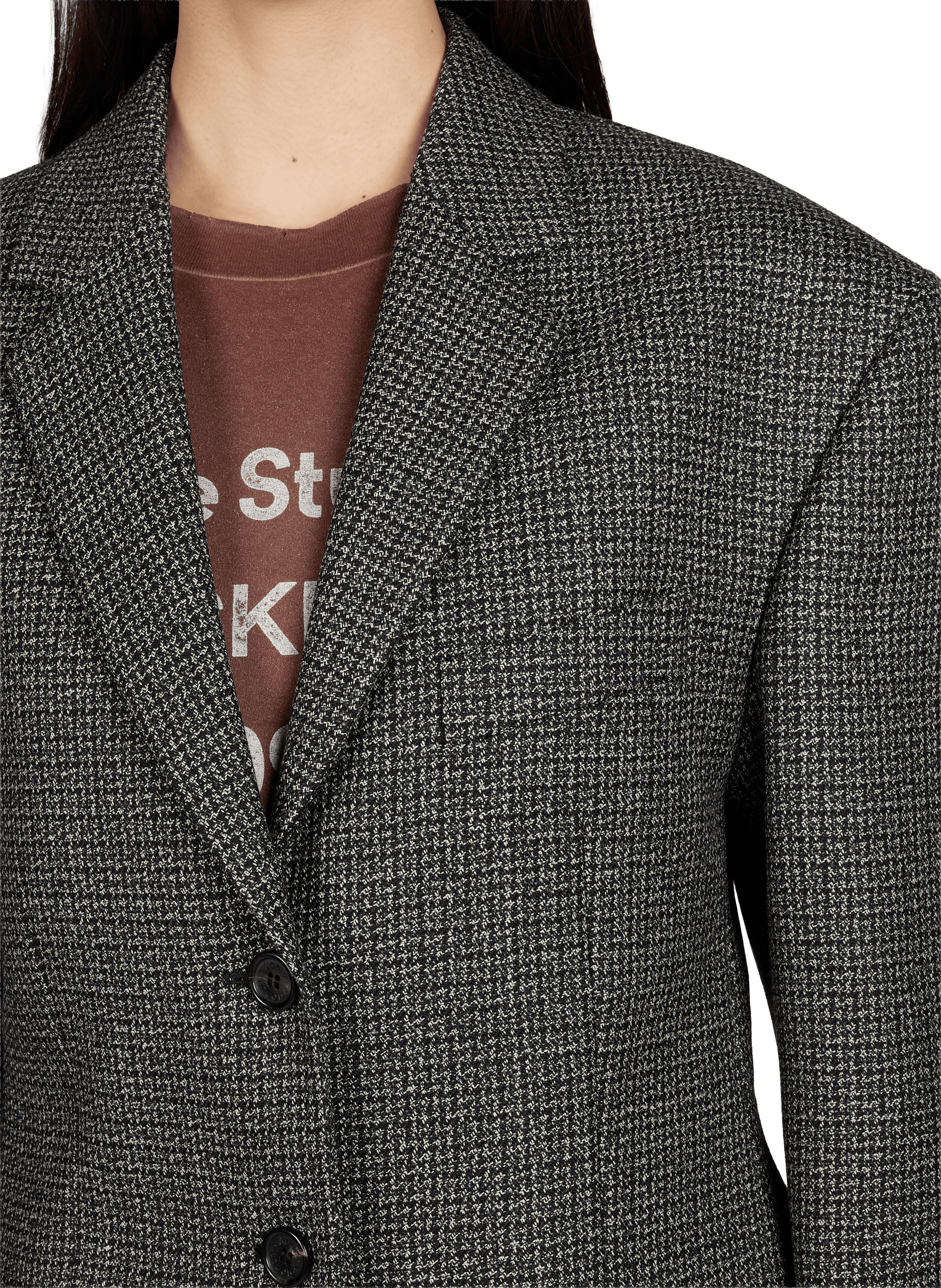 Veste de tailleur droite imprimée en laine  ACNE STUDIOS Multicolore