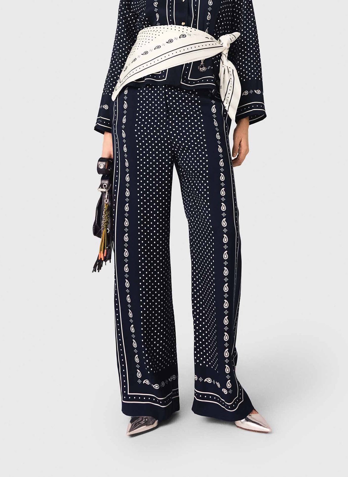 Pantalon large fluide MAJE Bleu