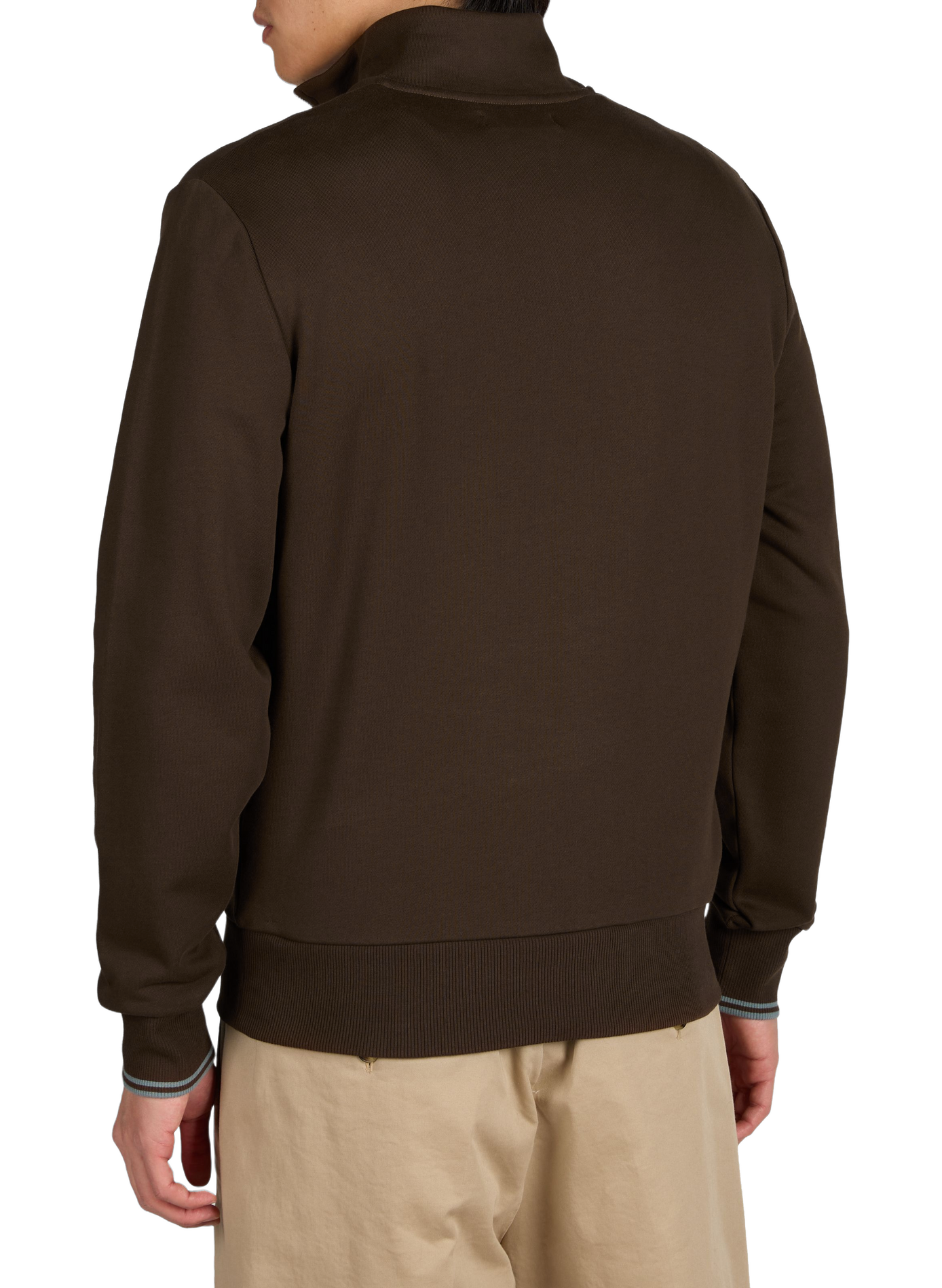 Sweatshirt col montant en coton FRED PERRY Marron