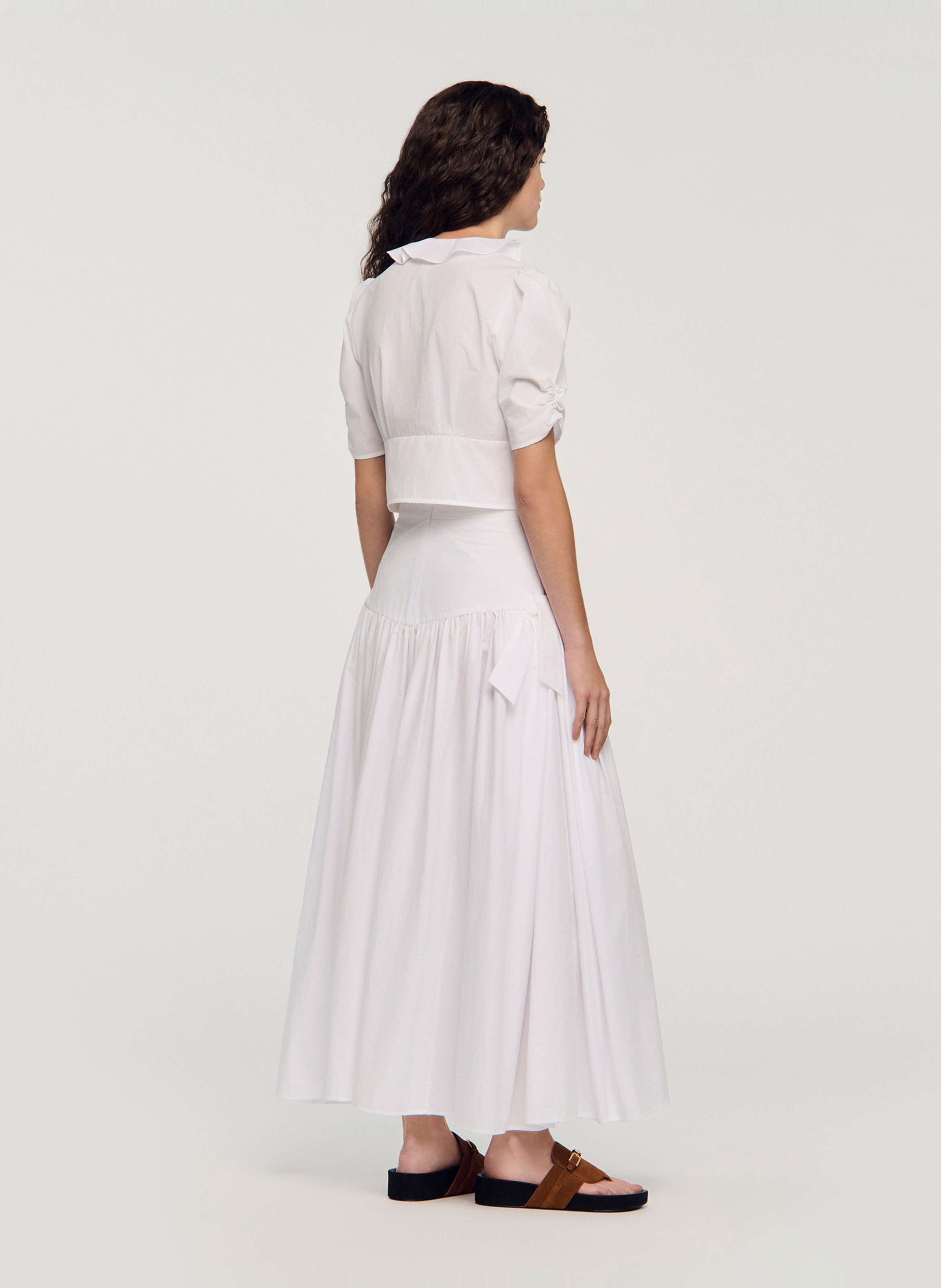 Top droit en coton SANDRO Blanc