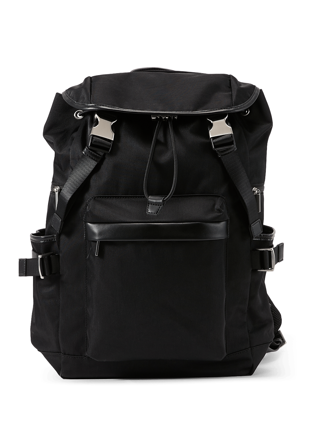 Solid color flap backpack SAISON 1865 Black