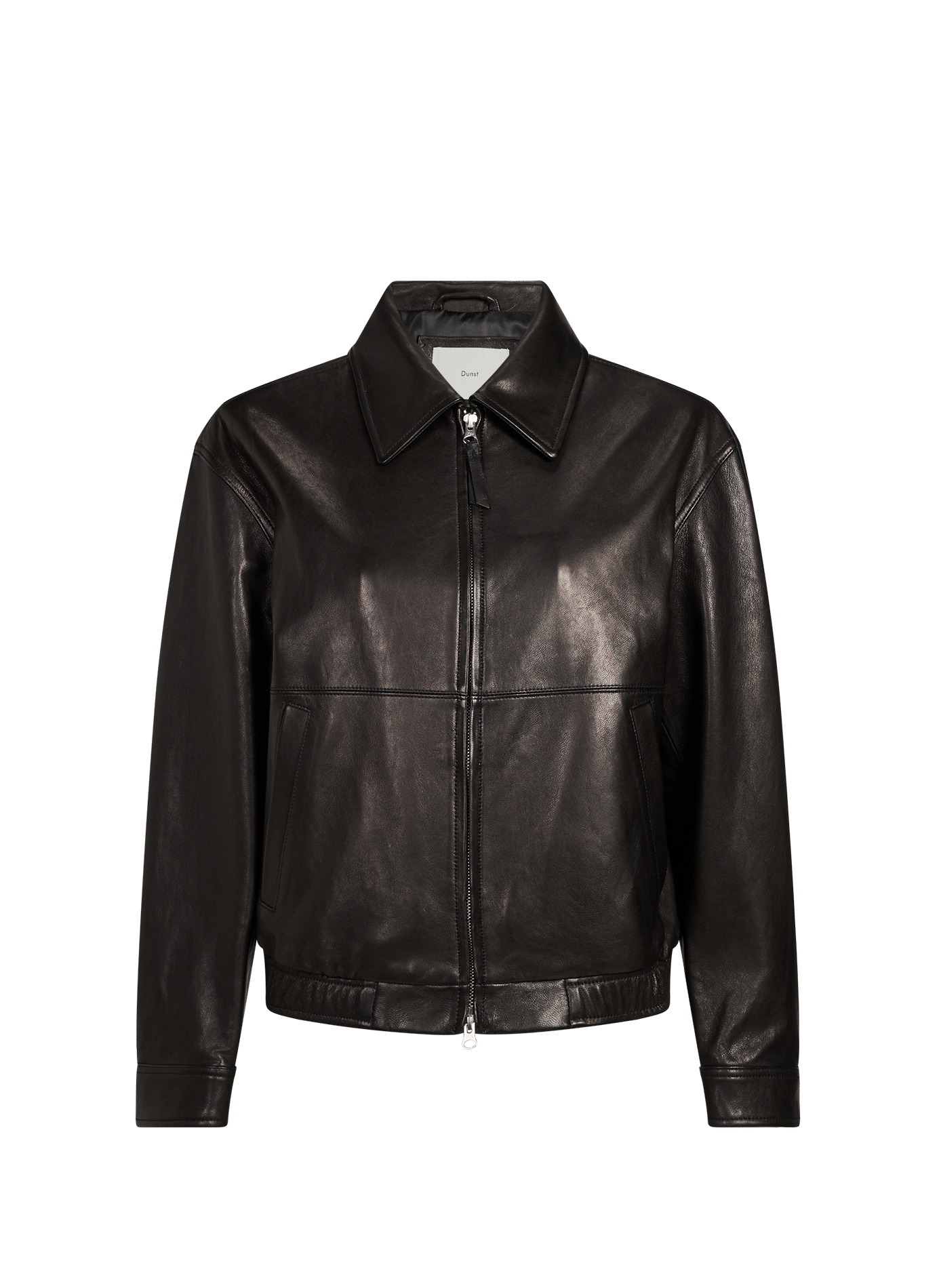 Veste col classique en cuir DUNST Noir
