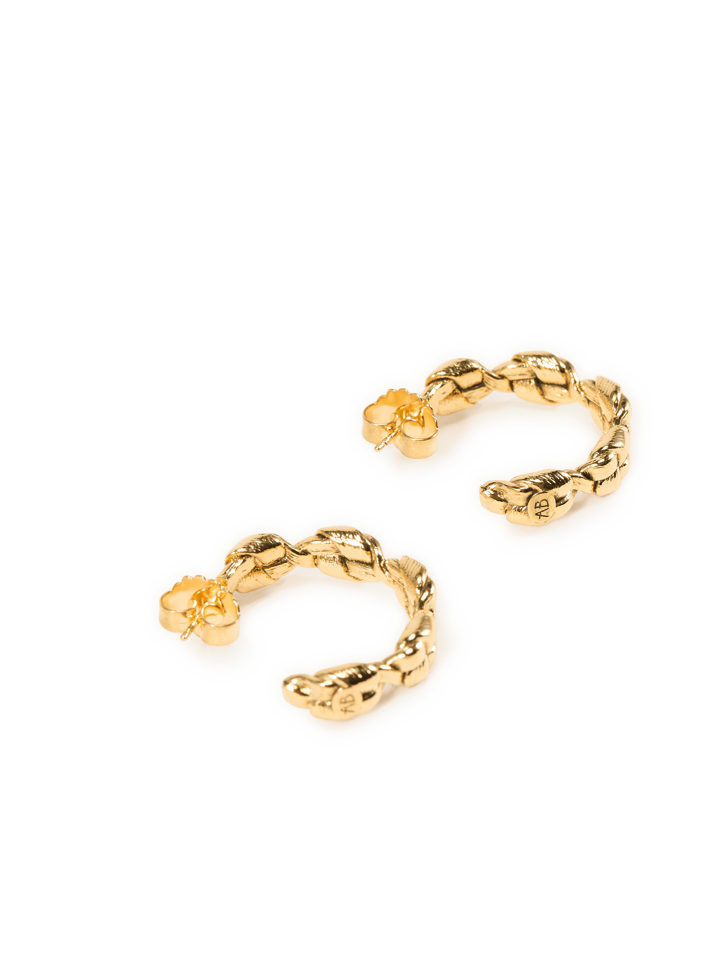 Boucles d'oreilles créoles tressées Maddock AURELIE BIDERMANN Doré