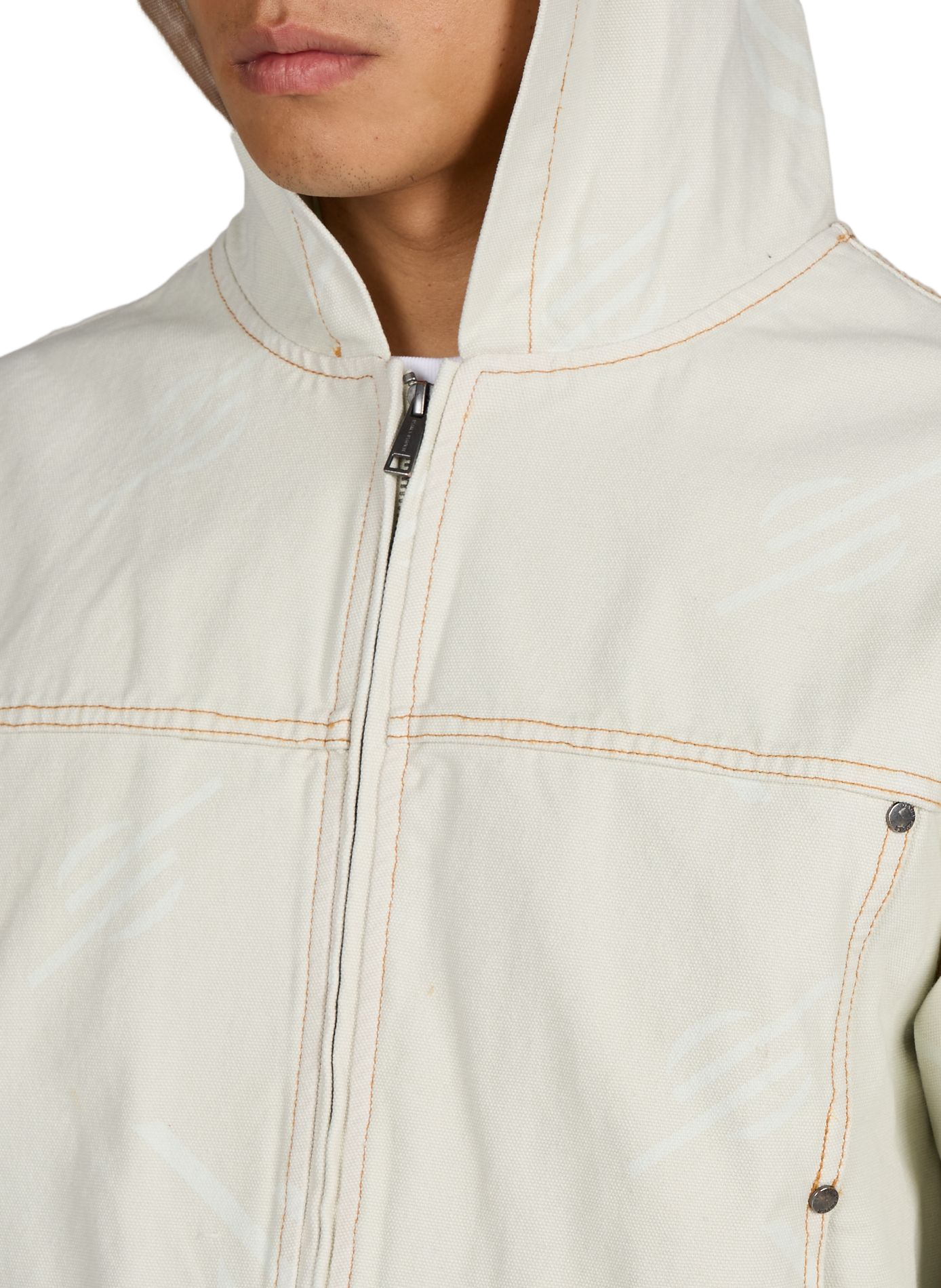 Oversized hooded cotton printed jacket DAILY PAPER White